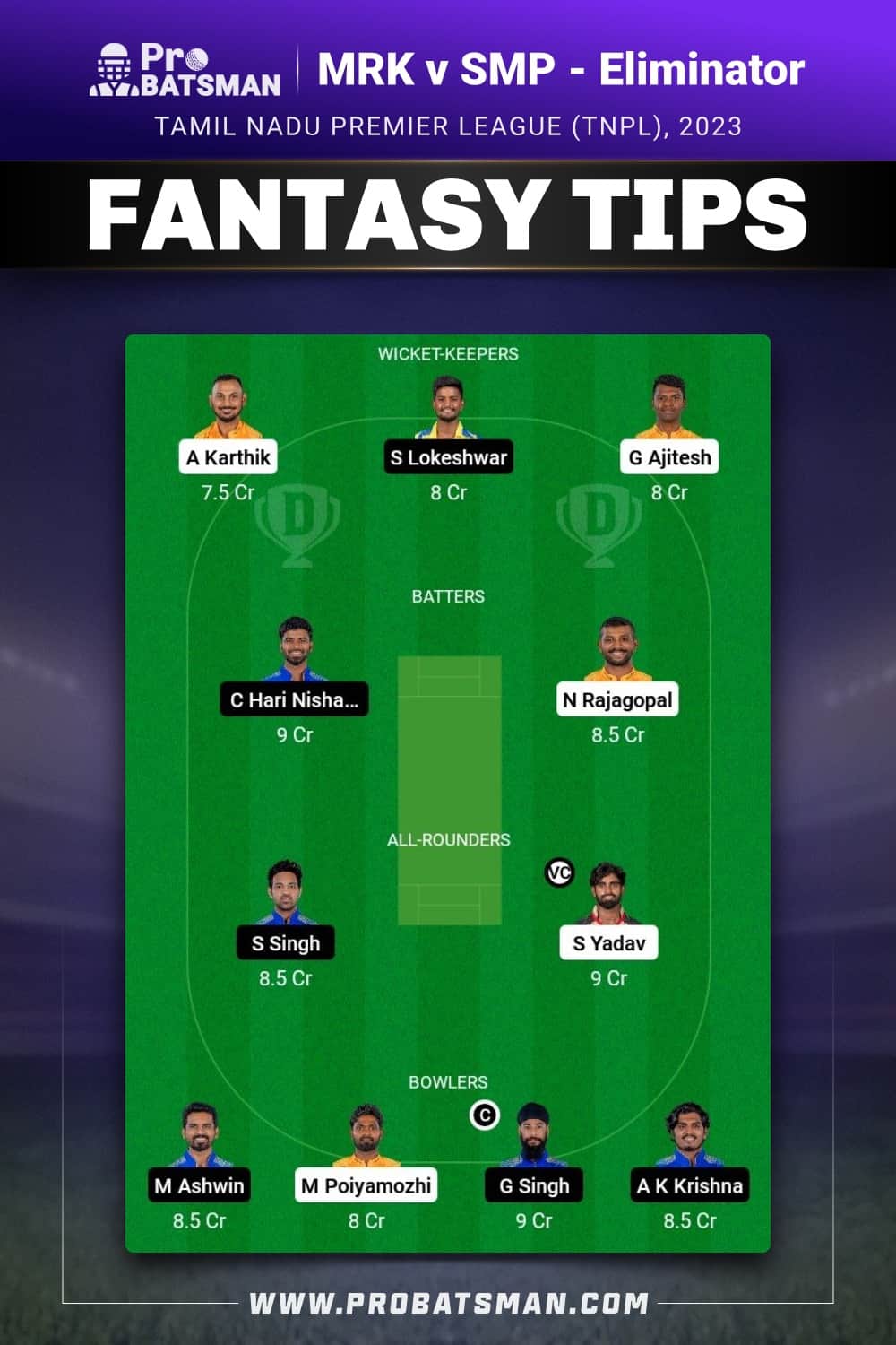 NRK vs SMP Dream11 Prediction - Fantasy Team 2 NRK vs SMP Dream11 Prediction - Fantasy Team 2