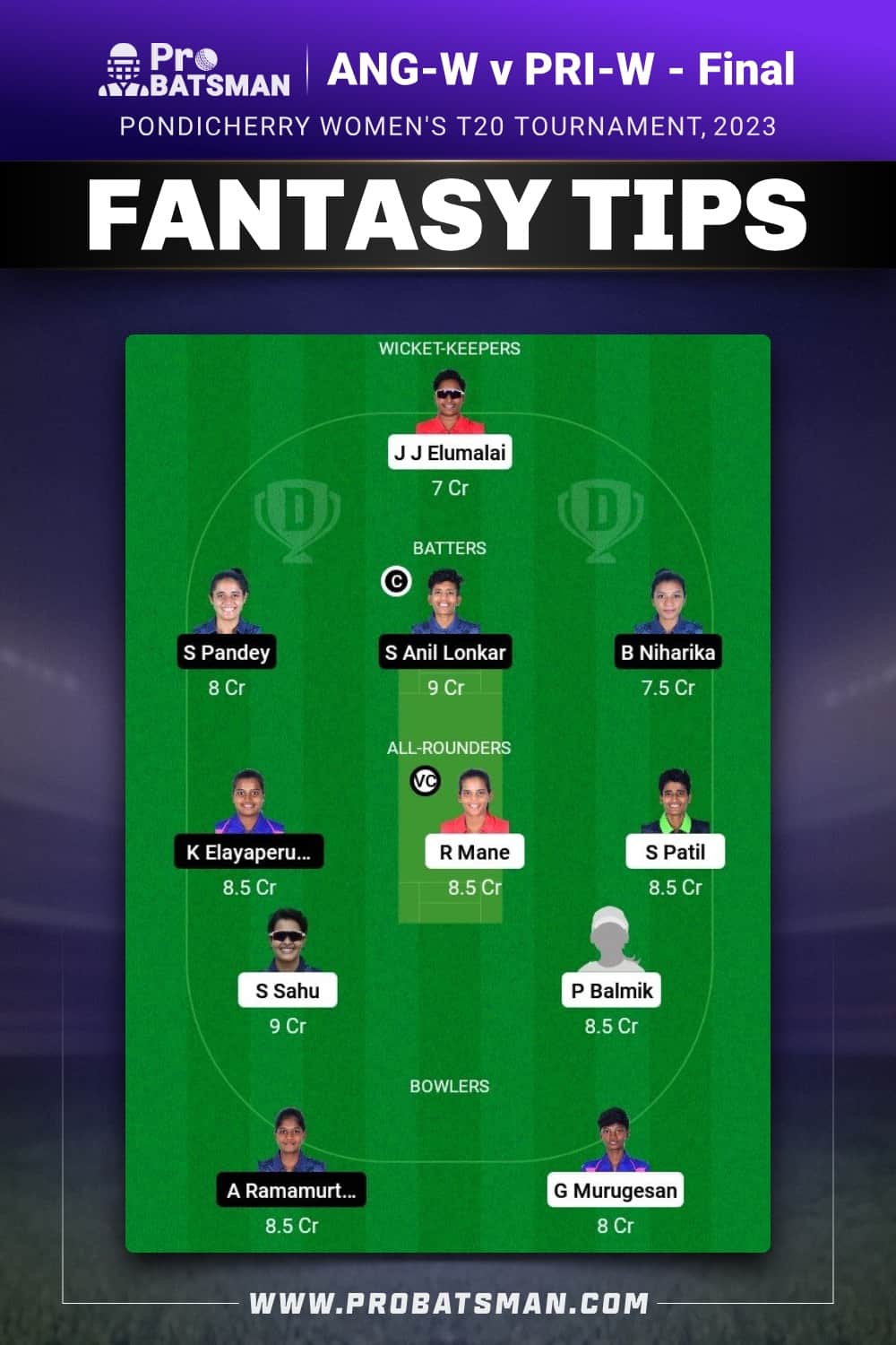 ANG-W vs PRI-W Dream11 Prediction - Fantasy Team 2 ANG-W vs PRI-W Dream11 Prediction - Fantasy Team 2