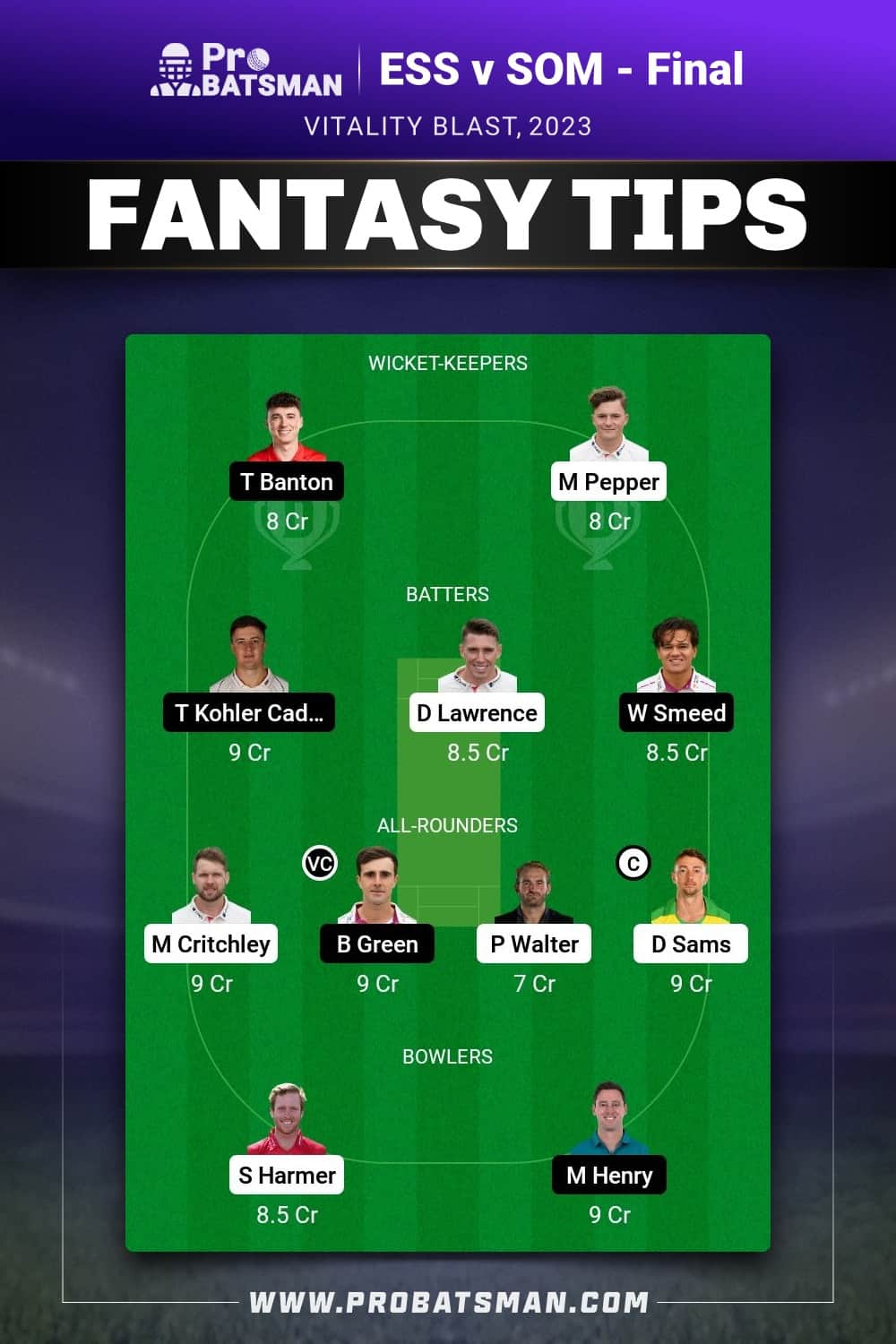 ESS vs SOM Dream11 Prediction - Fantasy Team 1 ESS vs SOM Dream11 Prediction - Fantasy Team 1