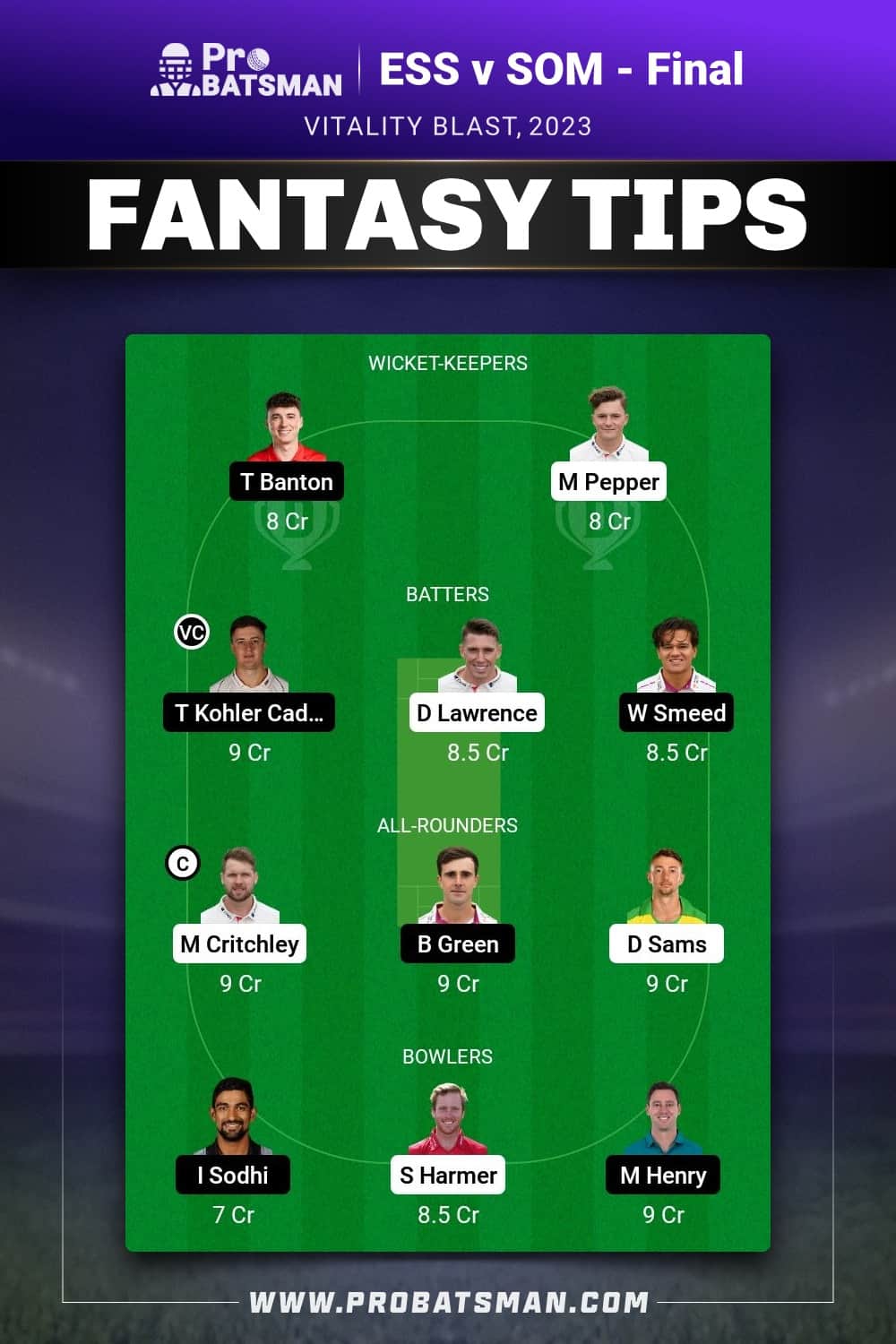 ESS vs SOM Dream11 Prediction - Fantasy Team 2 ESS vs SOM Dream11 Prediction - Fantasy Team 2