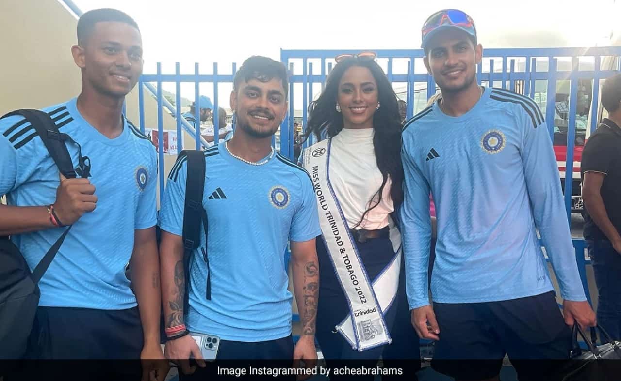 Indian Cricket Stars Meet Miss World Trinidad & Tobago