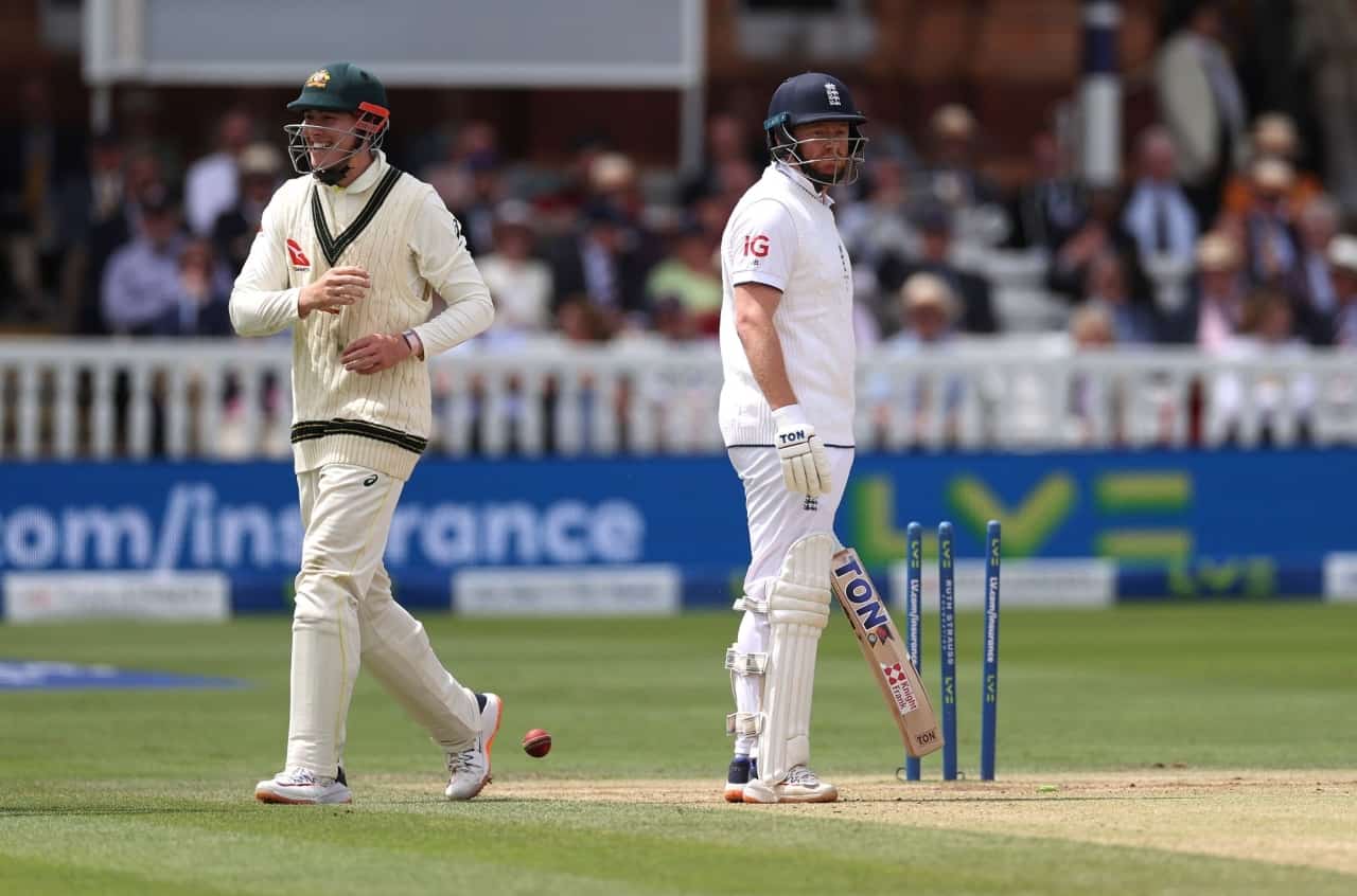 Jonny Bairstow looks frustrated after being run out by Australia's Alex Carey