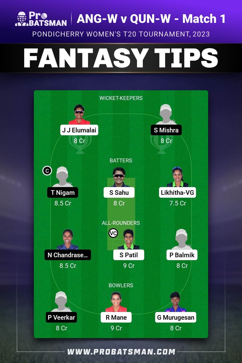 ANG-W vs QUN-W Dream11 Prediction - Fantasy Team 2 ANG-W vs QUN-W Dream11 Prediction - Fantasy Team 2