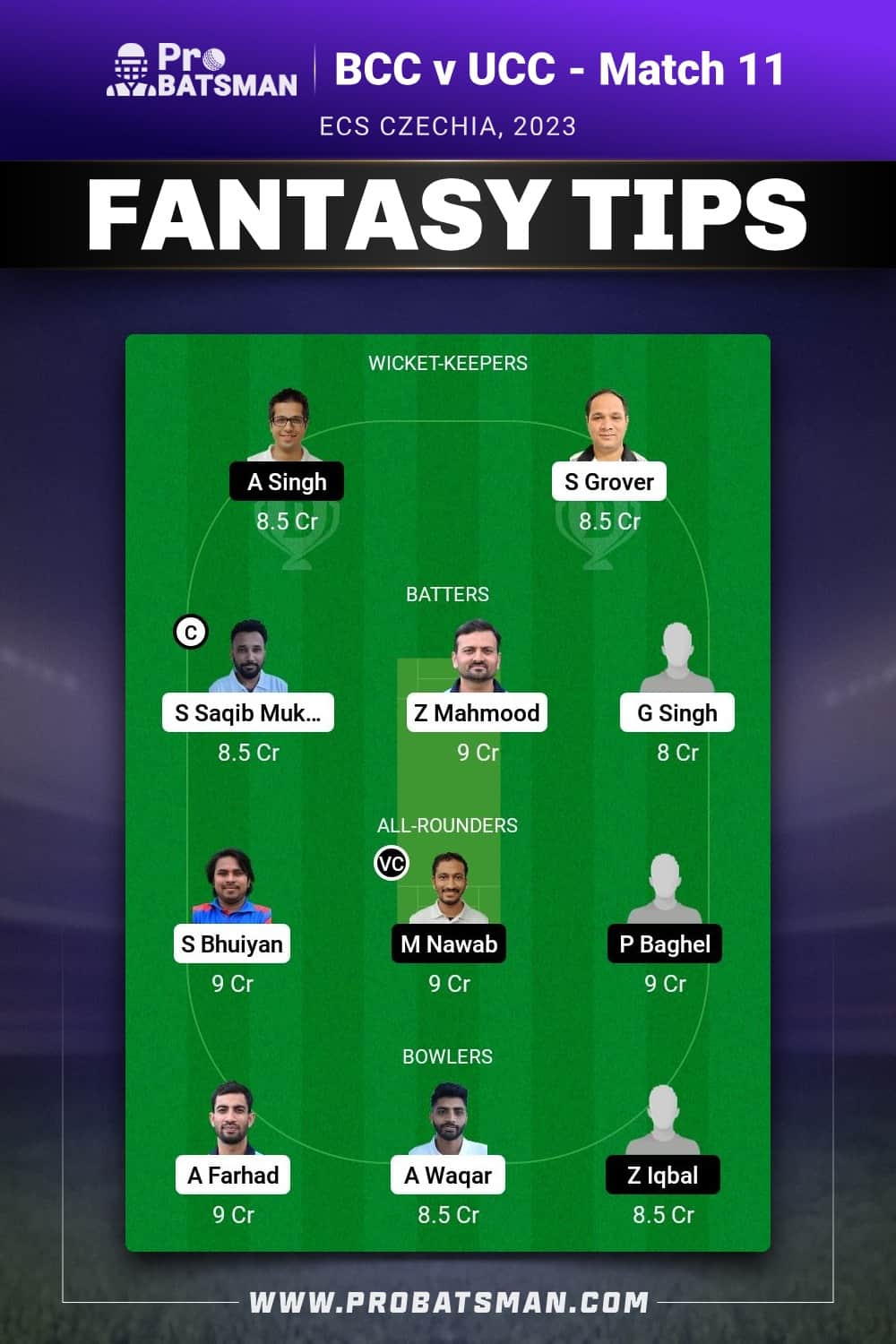 BCC vs UCC Dream11 Prediction - Fantasy Team 1 BCC vs UCC Dream11 Prediction - Fantasy Team 1