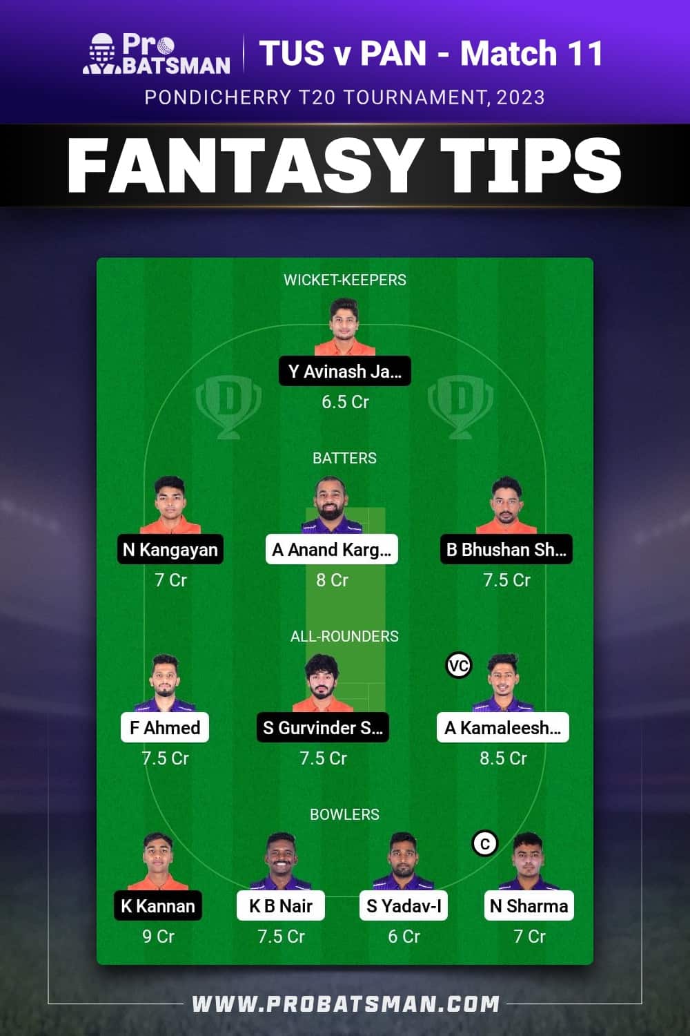 TUS vs PAN Dream11 Prediction - Fantasy Team 2 TUS vs PAN Dream11 Prediction - Fantasy Team 2