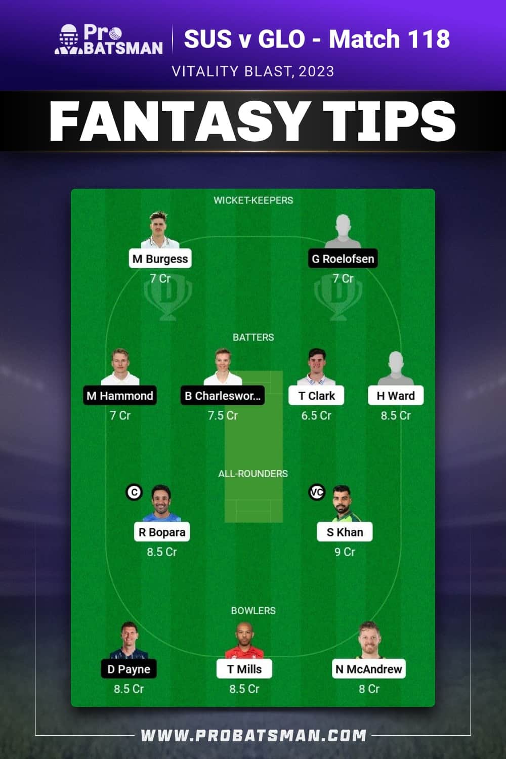 SUS vs GLO Dream11 Prediction - Fantasy Team 1 SUS vs GLO Dream11 Prediction - Fantasy Team 1