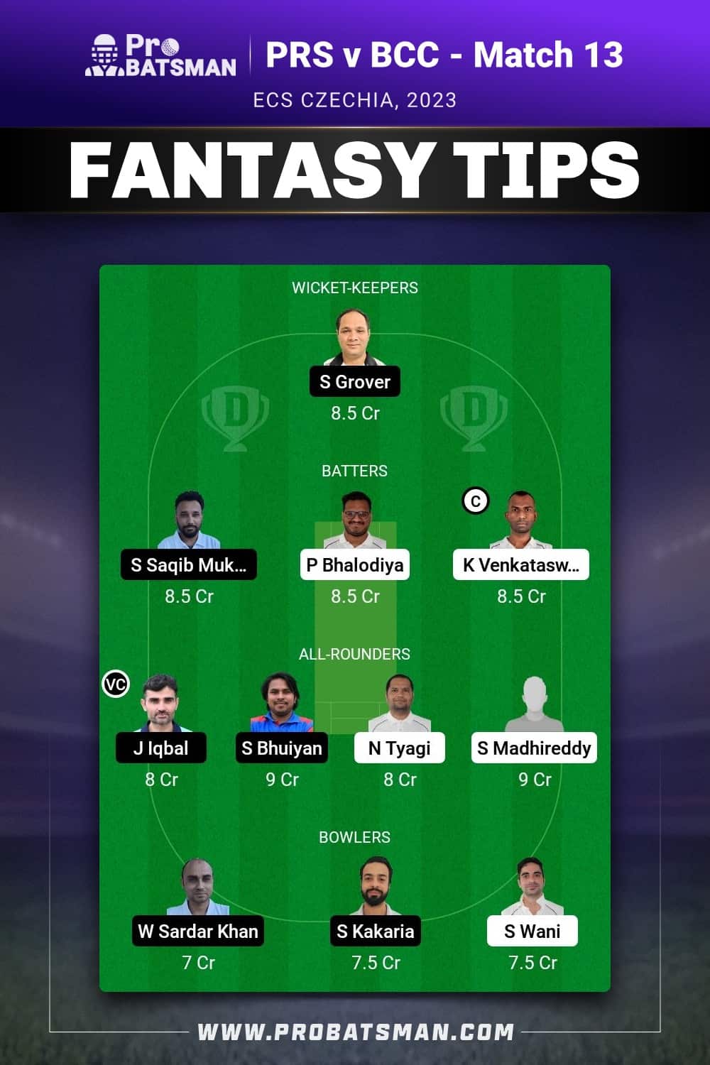 PRS vs BCC Dream11 Prediction - Fantasy Team 2 PRS vs BCC Dream11 Prediction - Fantasy Team 2