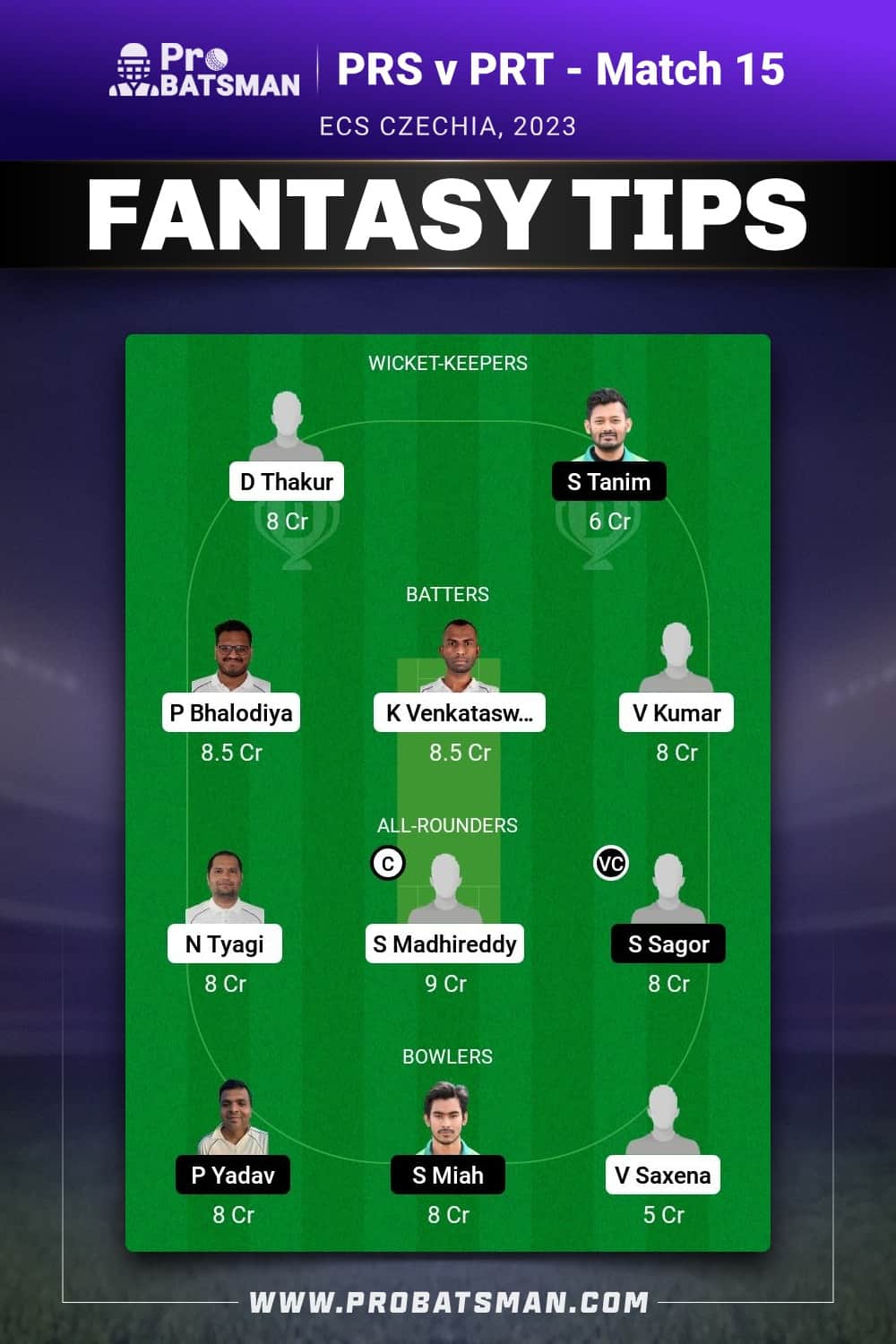 PRS vs PRT Dream11 Prediction - Fantasy Team 1 PRS vs PRT Dream11 Prediction - Fantasy Team 1