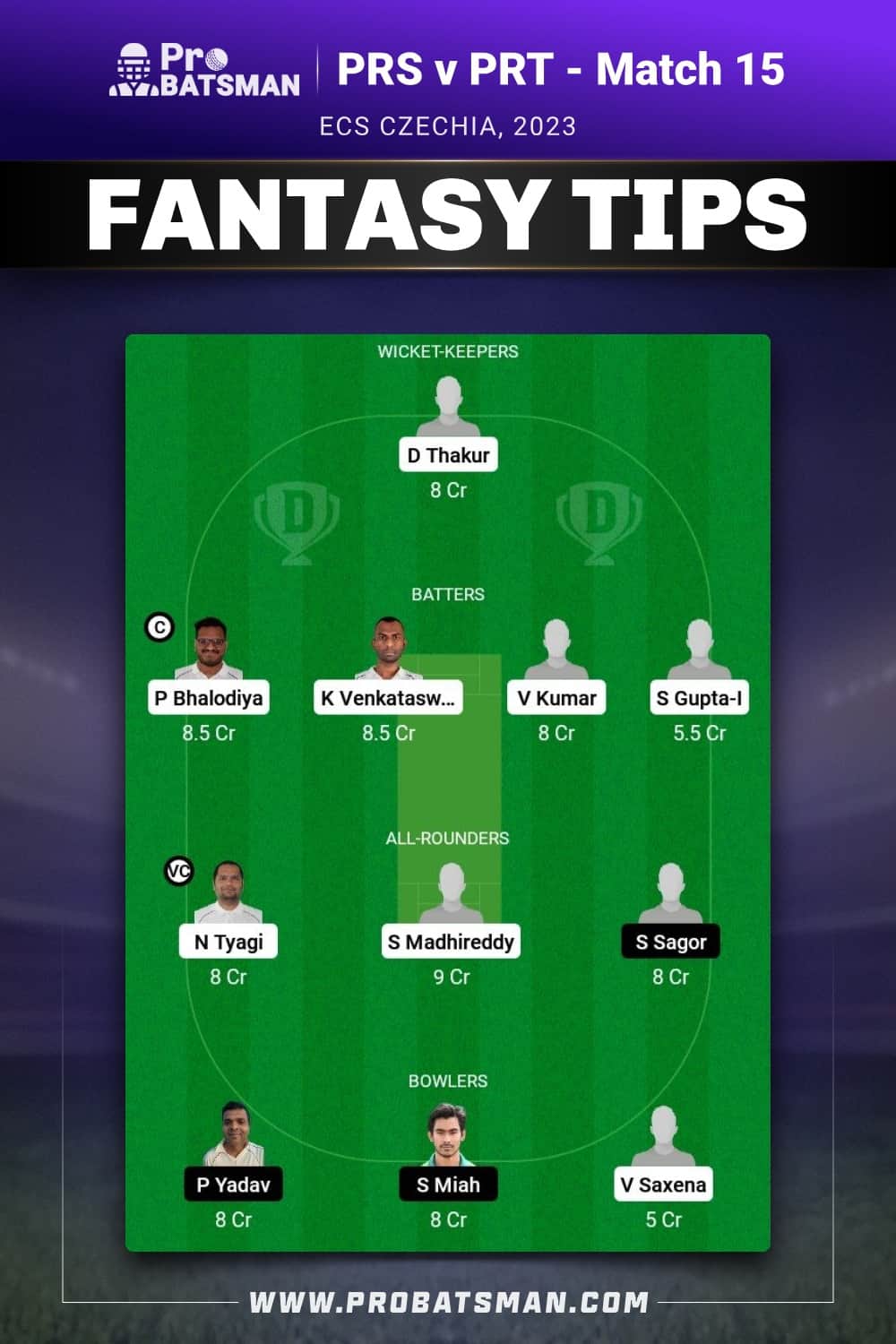 PRS vs PRT Dream11 Prediction - Fantasy Team 2 PRS vs PRT Dream11 Prediction - Fantasy Team 2