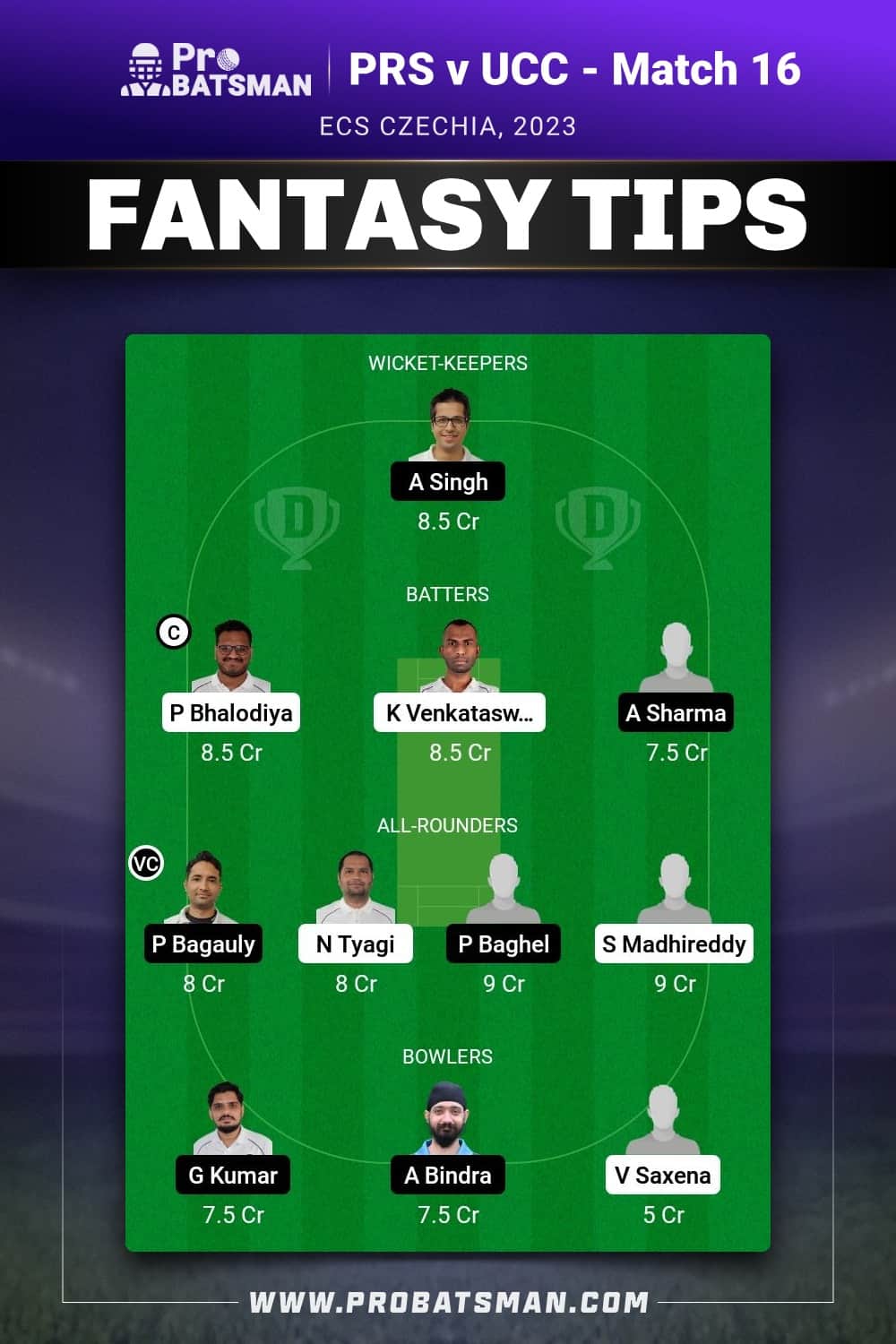 PRS vs UCC Dream11 Prediction - Fantasy Team 1 PRS vs UCC Dream11 Prediction - Fantasy Team 1