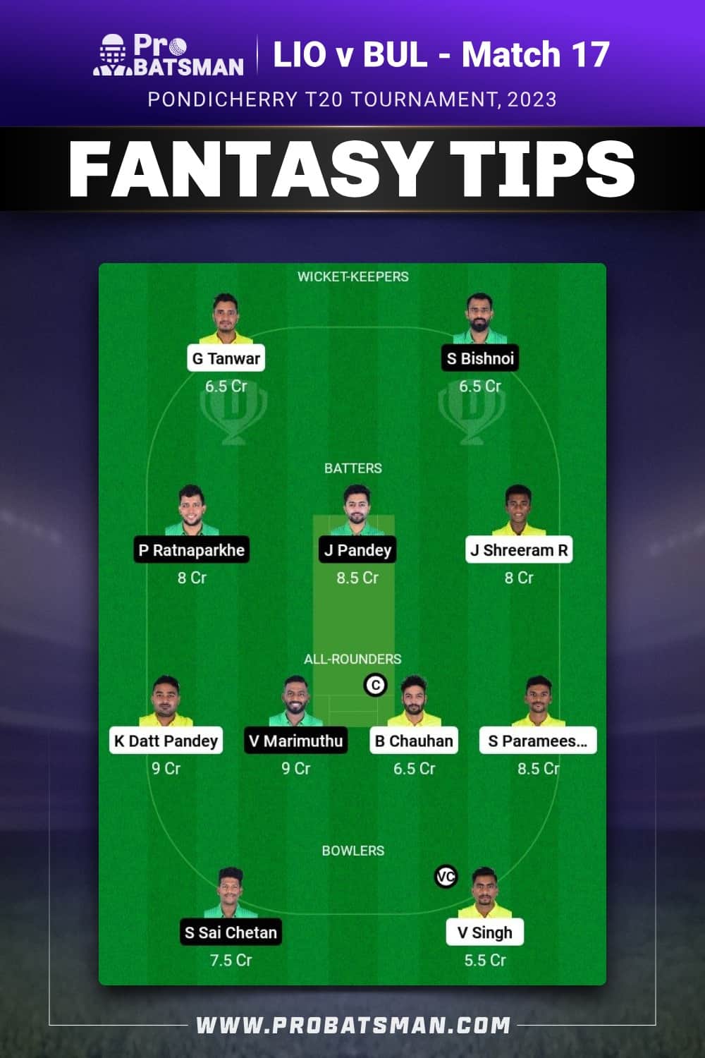 LIO vs BUL Dream11 Prediction - Fantasy Team 1 LIO vs BUL Dream11 Prediction - Fantasy Team 1