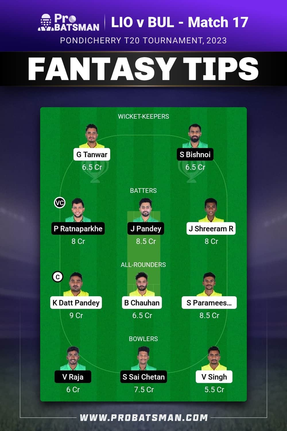 LIO vs BUL Dream11 Prediction - Fantasy Team 2 LIO vs BUL Dream11 Prediction - Fantasy Team 2
