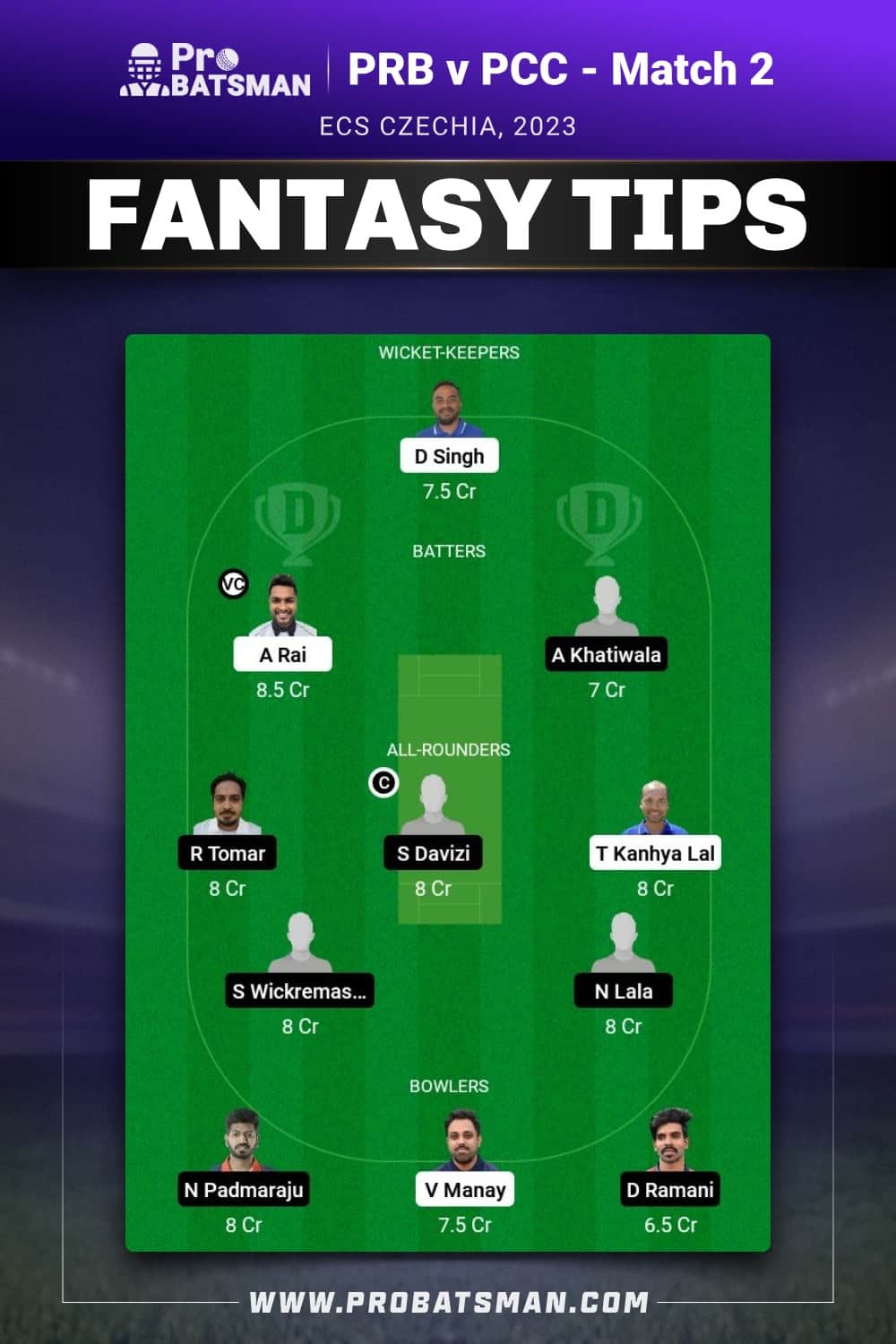 PRB vs PCC Dream11 Prediction - Fantasy Team 2 PRB vs PCC Dream11 Prediction - Fantasy Team 2