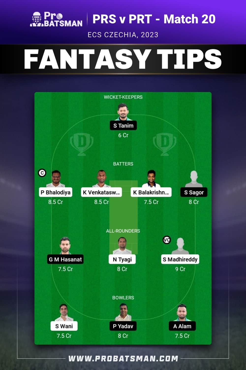 PRS vs PRT Dream11 Prediction - Fantasy Team 2 PRS vs PRT Dream11 Prediction - Fantasy Team 2