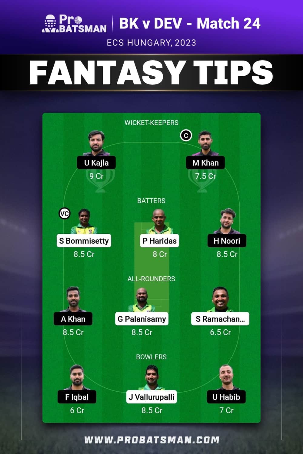 BK vs DEV Dream11 Prediction - Fantasy Team 2 BK vs DEV Dream11 Prediction - Fantasy Team 2