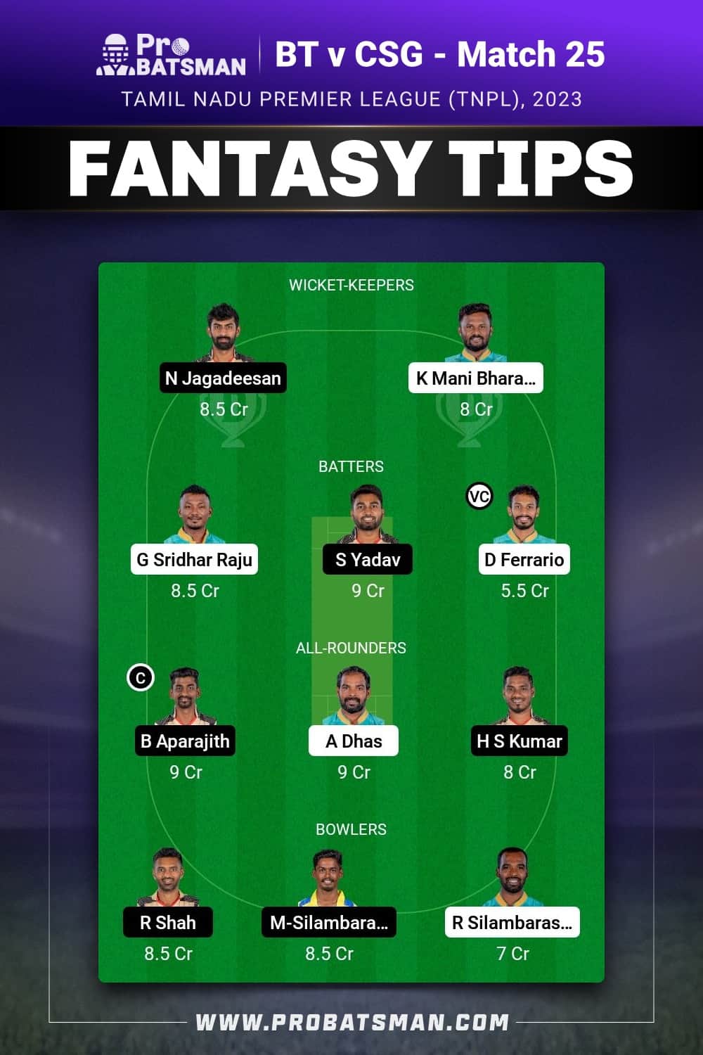 BT vs CSG Dream11 Prediction - Fantasy Team 2