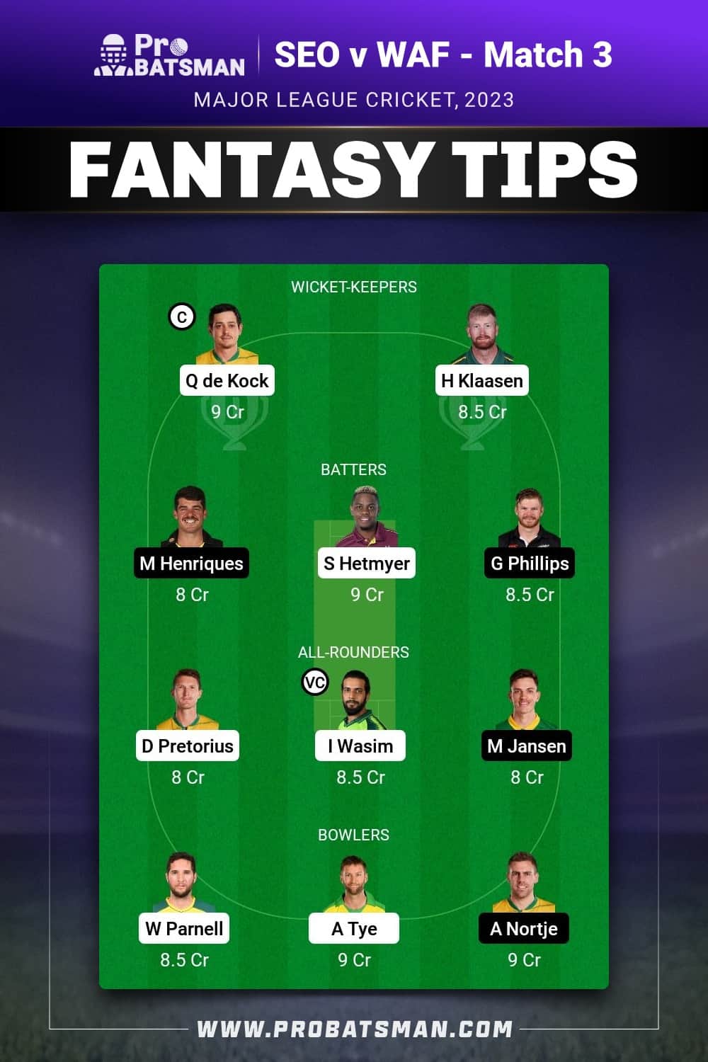 SEO vs WAF Dream11 Prediction - Fantasy Team 1 SEO vs WAF Dream11 Prediction - Fantasy Team 1