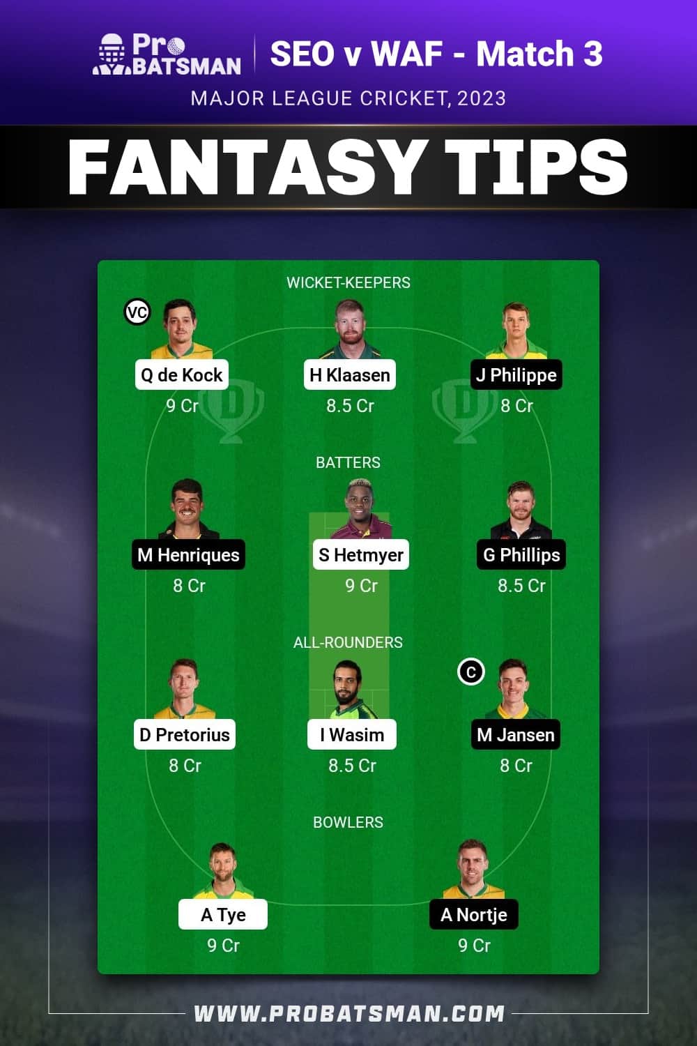 SEO vs WAF Dream11 Prediction - Fantasy Team 2 SEO vs WAF Dream11 Prediction - Fantasy Team 2