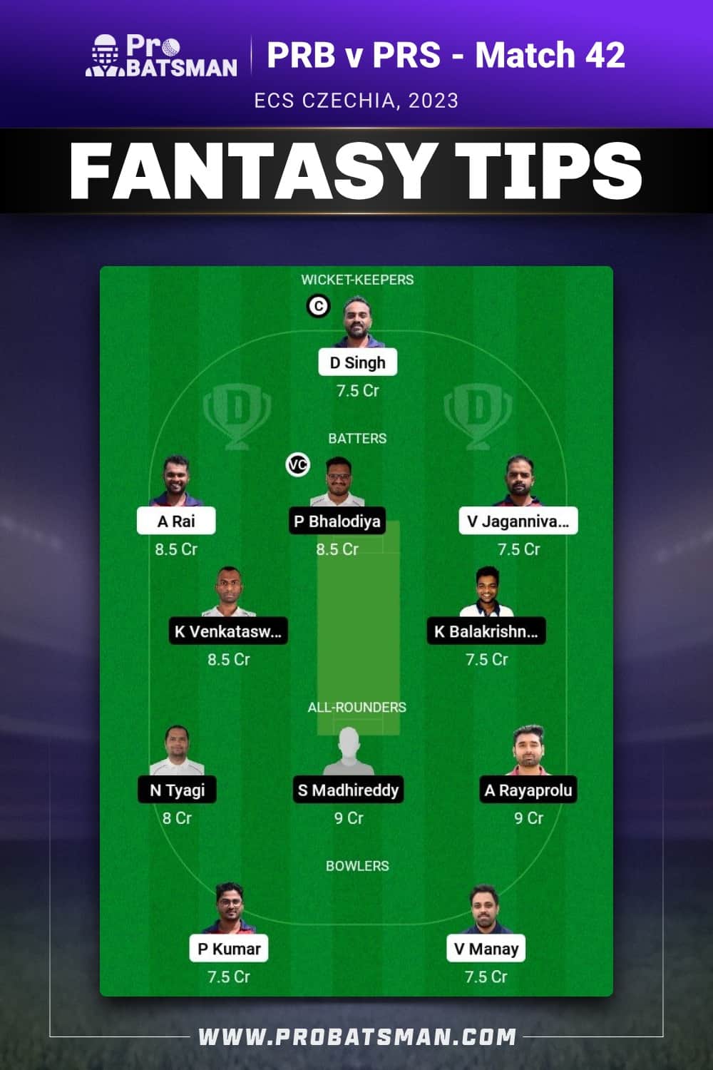 PRB vs PRS Dream11 Prediction - Fantasy Team 2 PRB vs PRS Dream11 Prediction - Fantasy Team 2