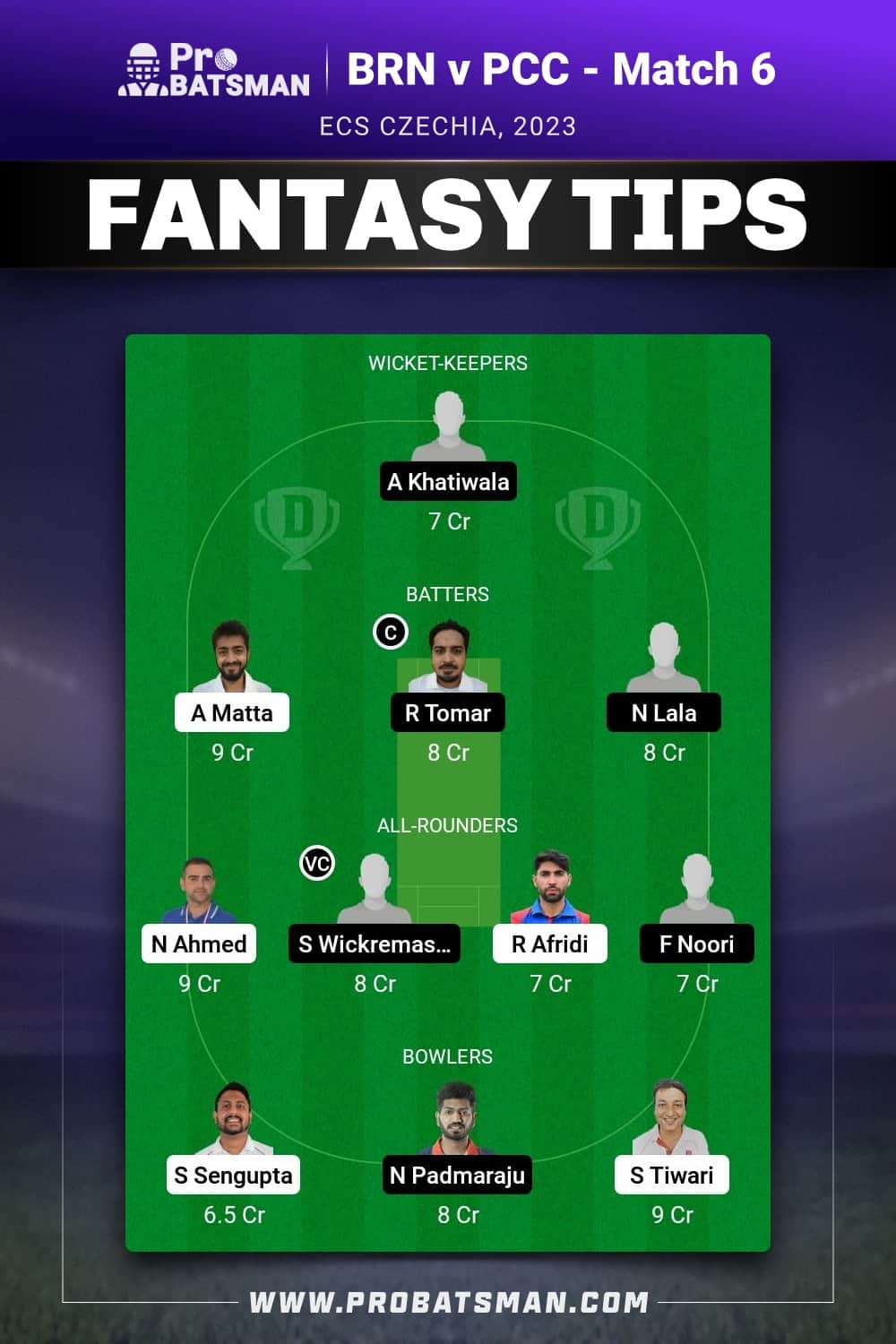 BRN vs PCC Dream11 Prediction - Fantasy Team 2 BRN vs PCC Dream11 Prediction - Fantasy Team 2