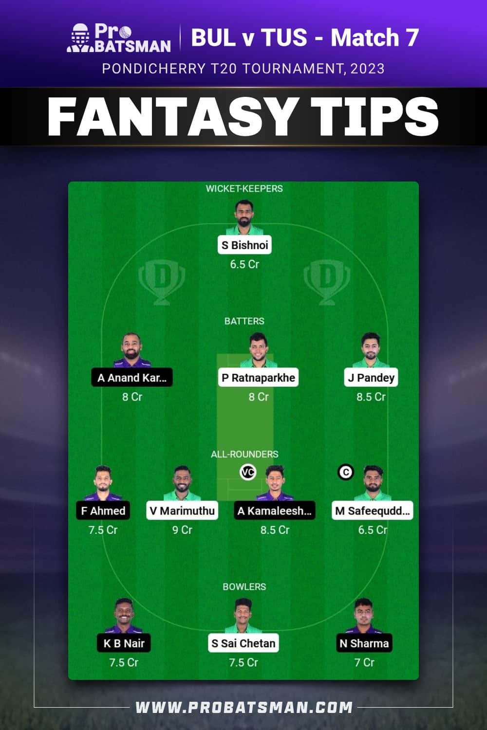 BUL vs TUS Dream11 Prediction - Fantasy Team 1 BUL vs TUS Dream11 Prediction - Fantasy Team 1
