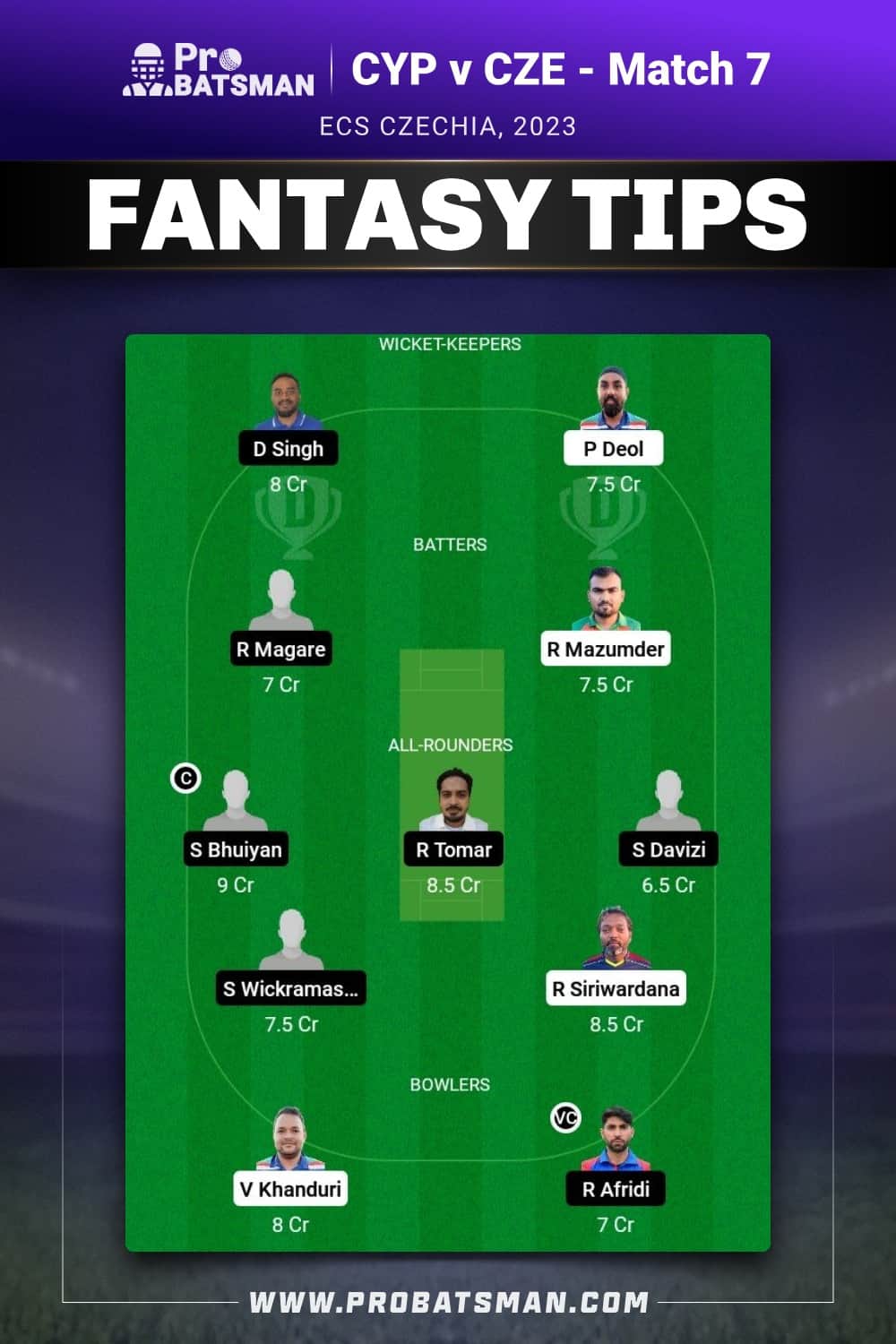 CYP vs CZE Dream11 Prediction - Fantasy Team 2 CYP vs CZE Dream11 Prediction - Fantasy Team 2
