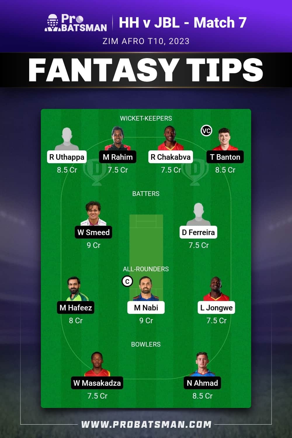 HH vs JBL Dream11 Prediction - Fantasy Team 2 HH vs JBL Dream11 Prediction - Fantasy Team 2