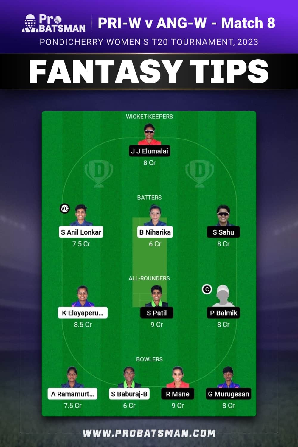 PRI-W vs ANG-W Dream11 Prediction - Fantasy Team 1 PRI-W vs ANG-W Dream11 Prediction - Fantasy Team 1