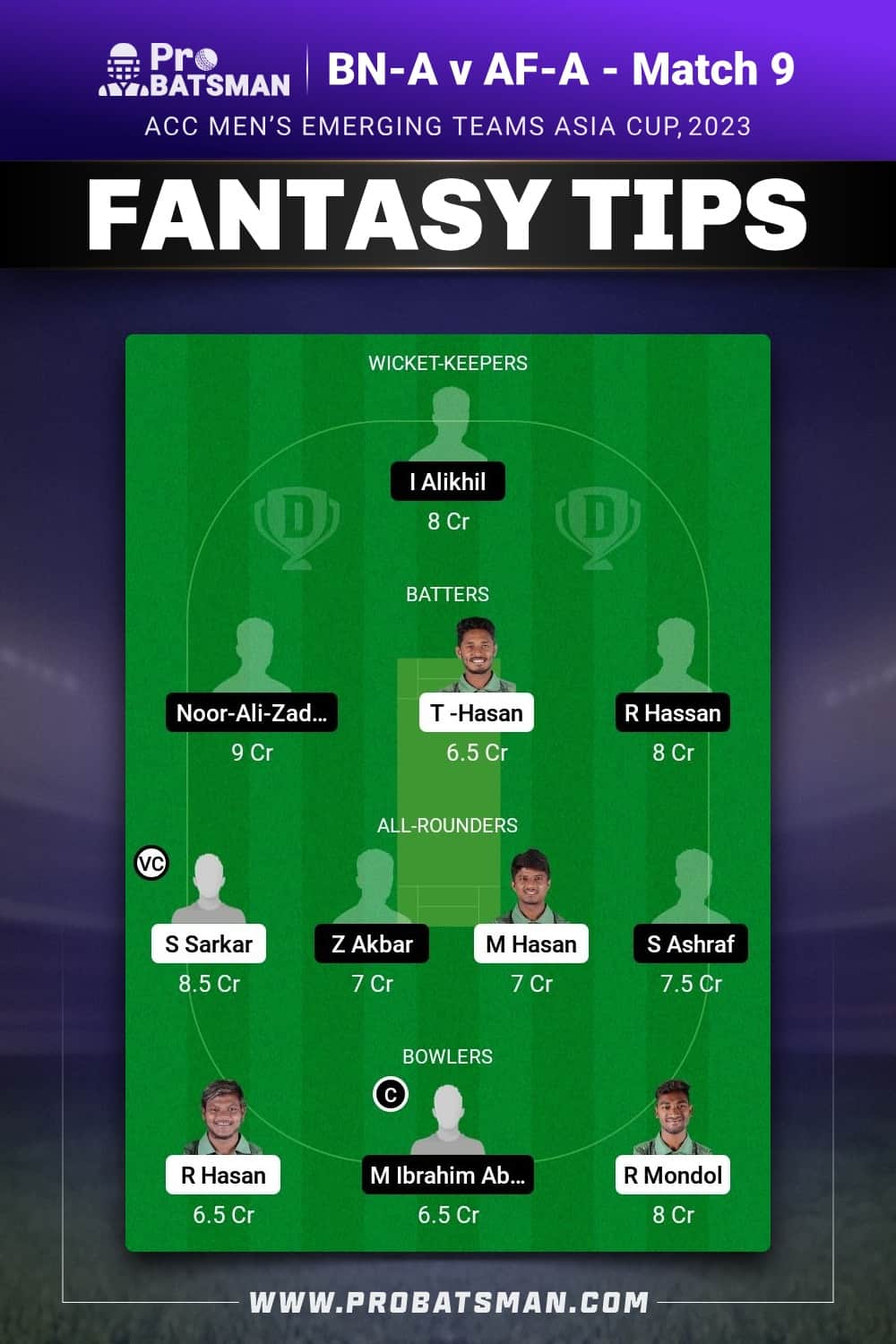 BN-A vs AF-A Dream11 Prediction - Fantasy Team 2 BN-A vs AF-A Dream11 Prediction - Fantasy Team 2