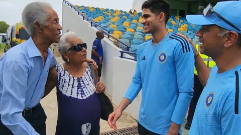 IND vs WI: Rahul Dravid Introduces Shubman Gill to Cricket Legend Sir Garfield Sobers in a Special Way – Watch Video
