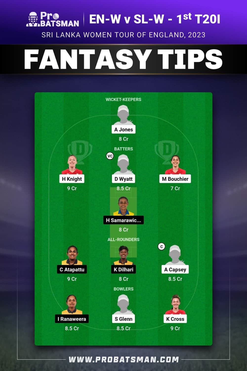 EN-W vs SL-W Dream11 Prediction - Fantasy Team 2 EN-W vs SL-W Dream11 Prediction - Fantasy Team 2