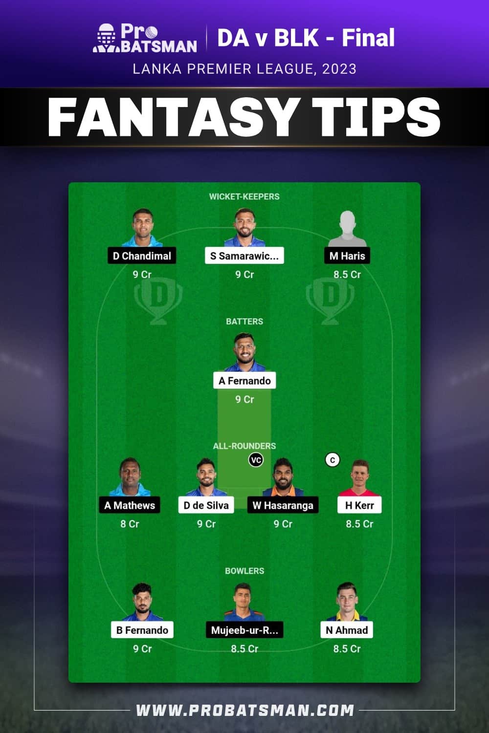 DA vs BLK Dream11 Prediction - Fantasy Team 2 DA vs BLK Dream11 Prediction - Fantasy Team 2