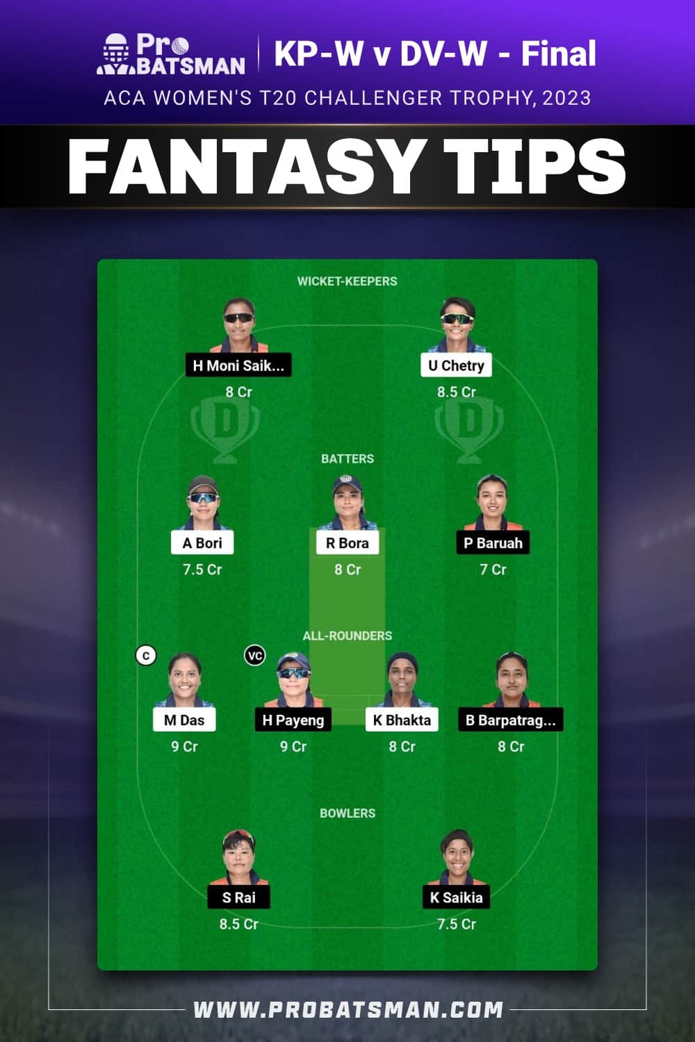 KP-W vs DV-W Dream11 Prediction - Fantasy Team 1 KP-W vs DV-W Dream11 Prediction - Fantasy Team 1