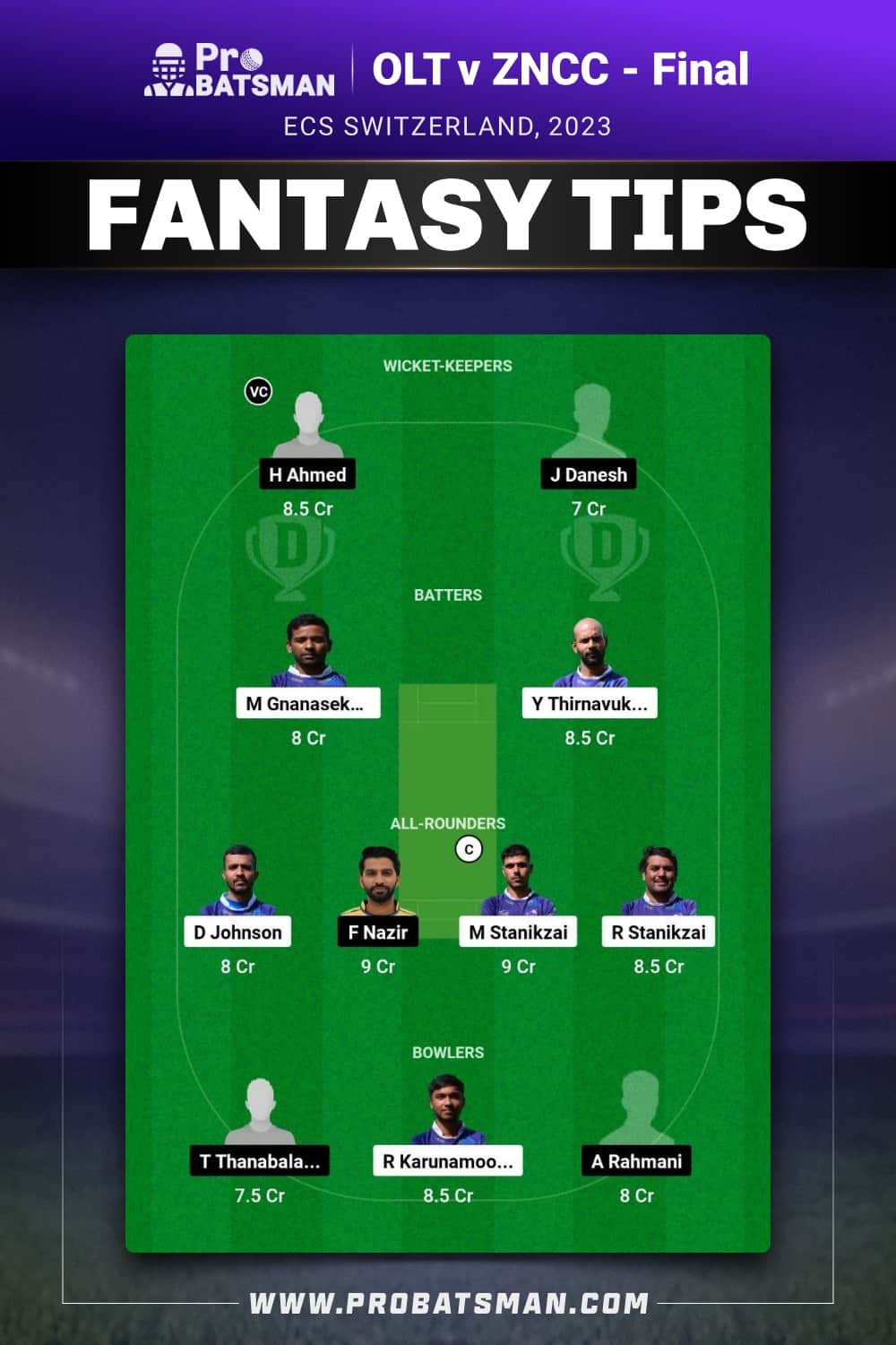 OLT vs ZNCC Dream11 Prediction - Fantasy Team 2 OLT vs ZNCC Dream11 Prediction - Fantasy Team 2