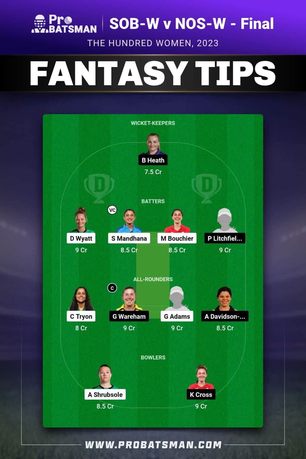 SOB-W vs NOS-W Dream11 Prediction - Fantasy Team 2 SOB-W vs NOS-W Dream11 Prediction - Fantasy Team 2