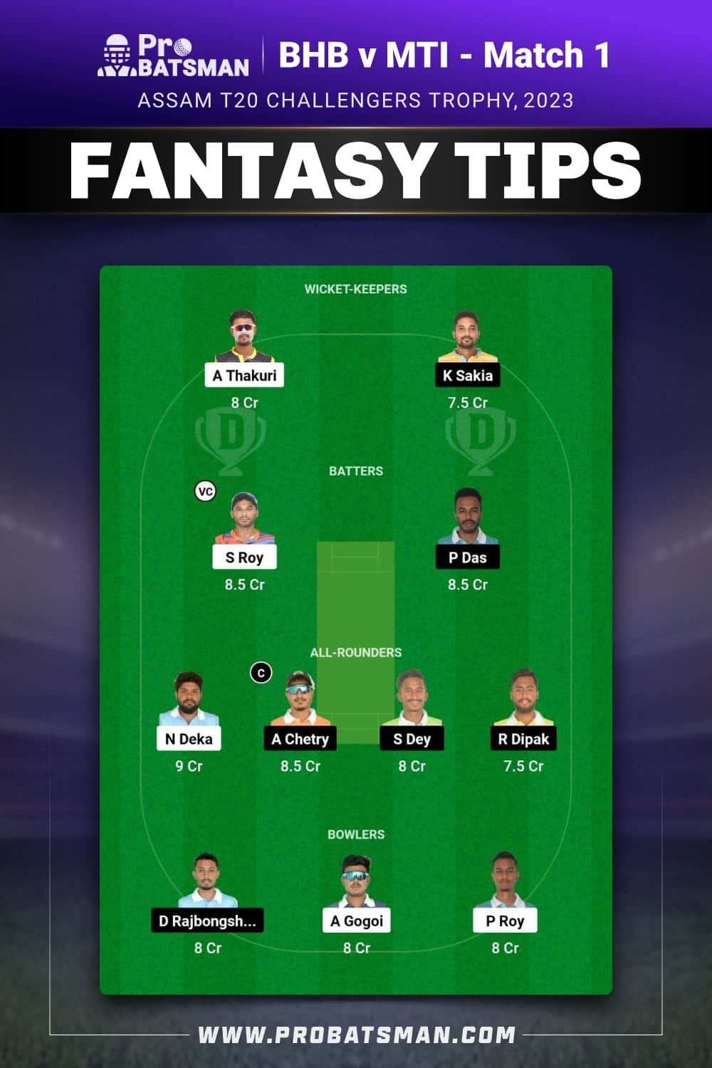 BHB vs MTI Dream11 Prediction - Fantasy Team 2