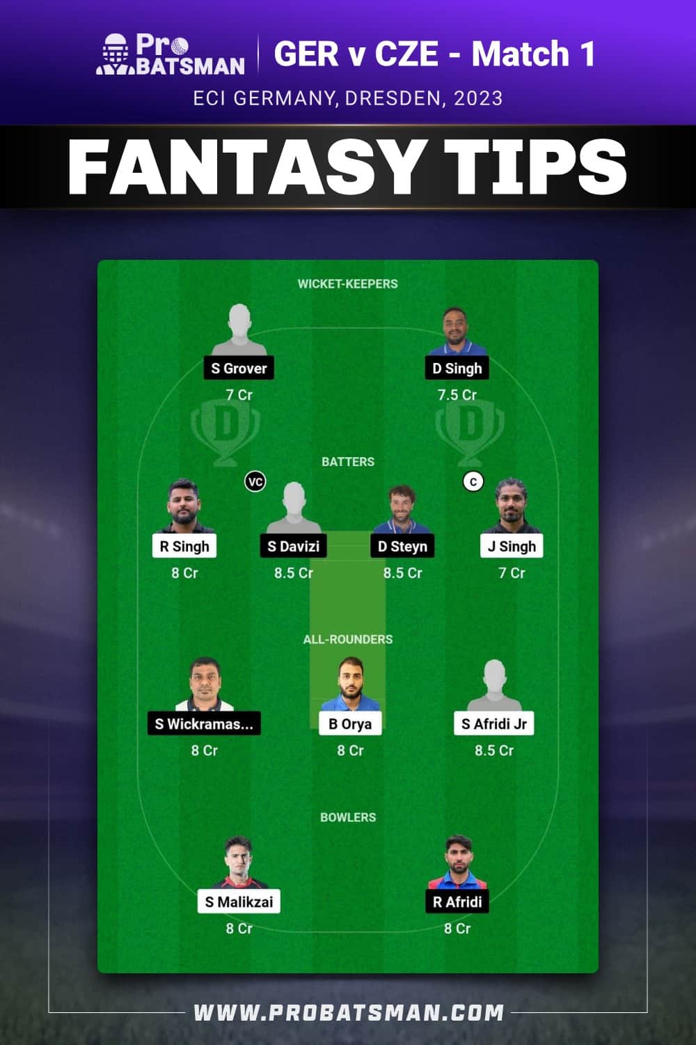 GER vs CZE Dream11 Prediction - Fantasy Team 2 GER vs CZE Dream11 Prediction - Fantasy Team 2