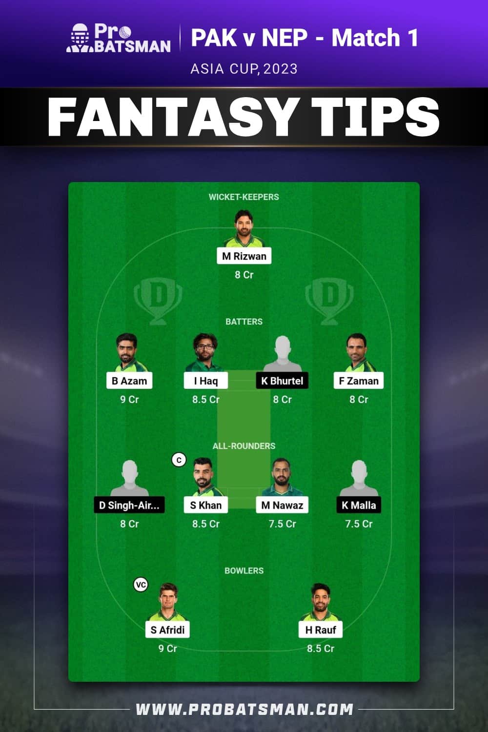 PAK vs NEP Dream11 Prediction - Fantasy Team 2 PAK vs NEP Dream11 Prediction - Fantasy Team 2