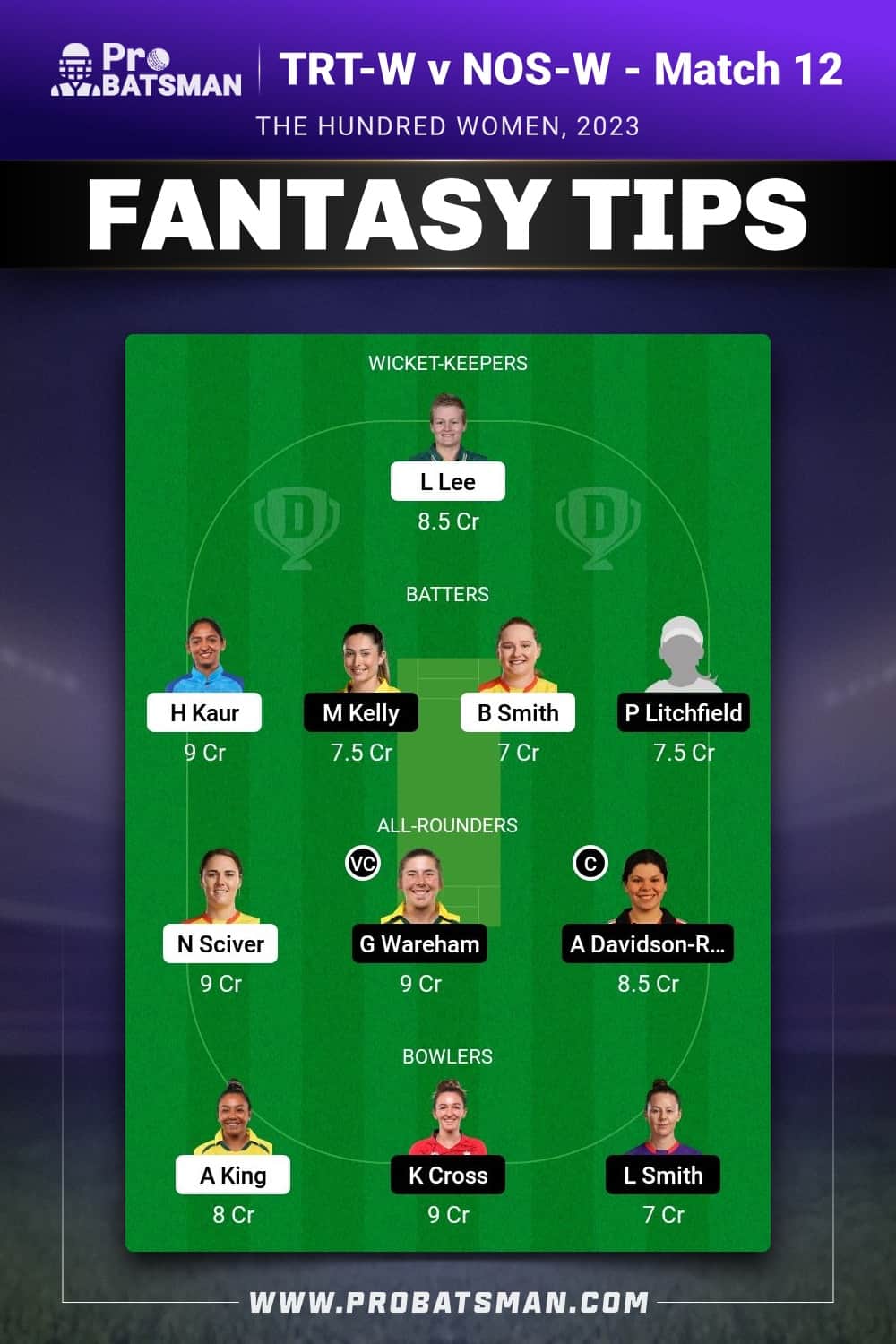 TRT-W vs NOS-W Dream11 Prediction - Fantasy Team 2 TRT-W vs NOS-W Dream11 Prediction - Fantasy Team 2