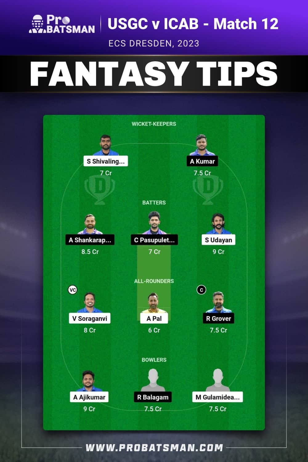 USGC vs ICAB Dream11 Prediction - Fantasy Team 2 USGC vs ICAB Dream11 Prediction - Fantasy Team 2