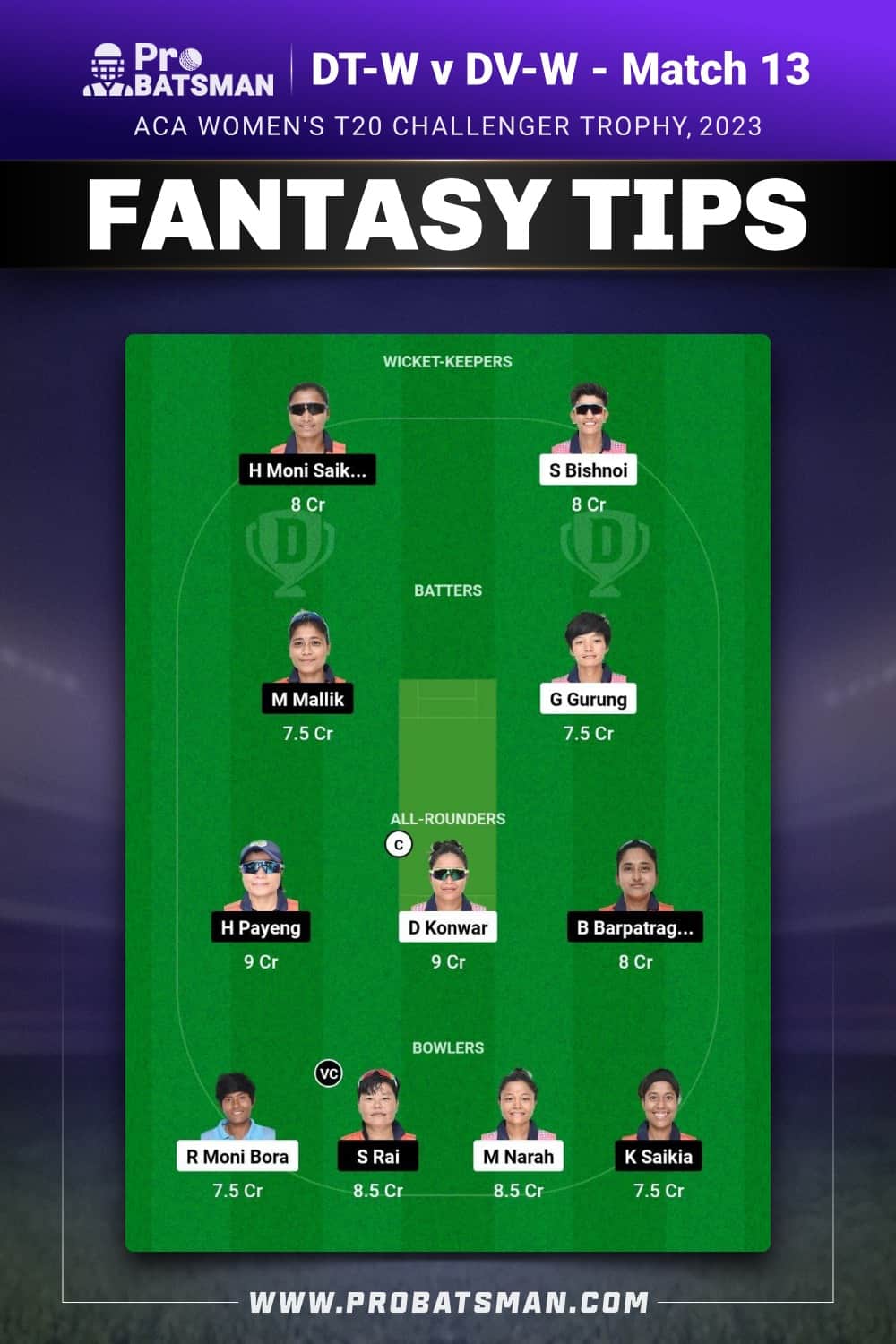 DT-W vs DV-W Dream11 Prediction - Fantasy Team 2 DT-W vs DV-W Dream11 Prediction - Fantasy Team 2