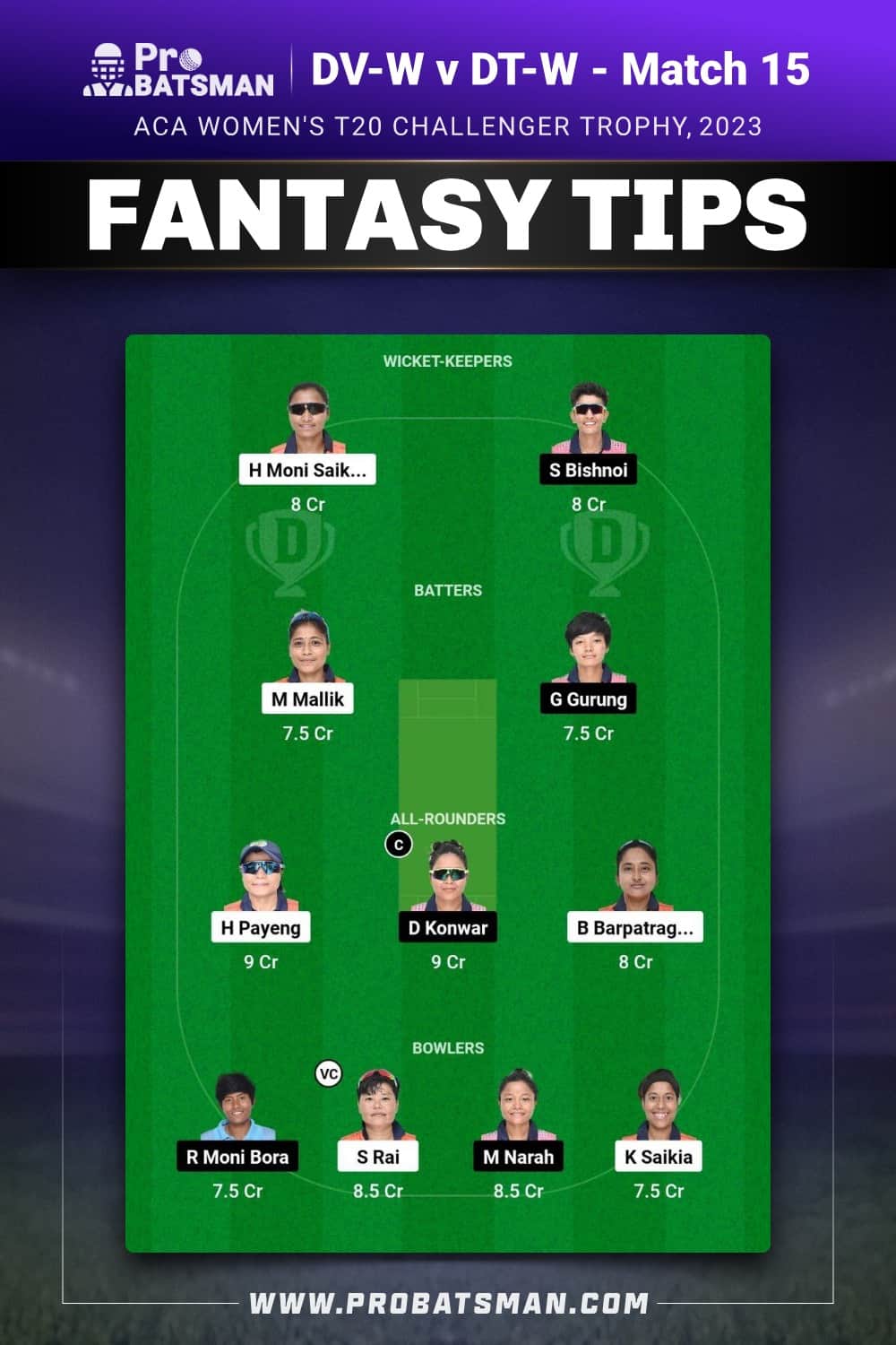DV-W vs DT-W Dream11 Prediction - Fantasy Team 2