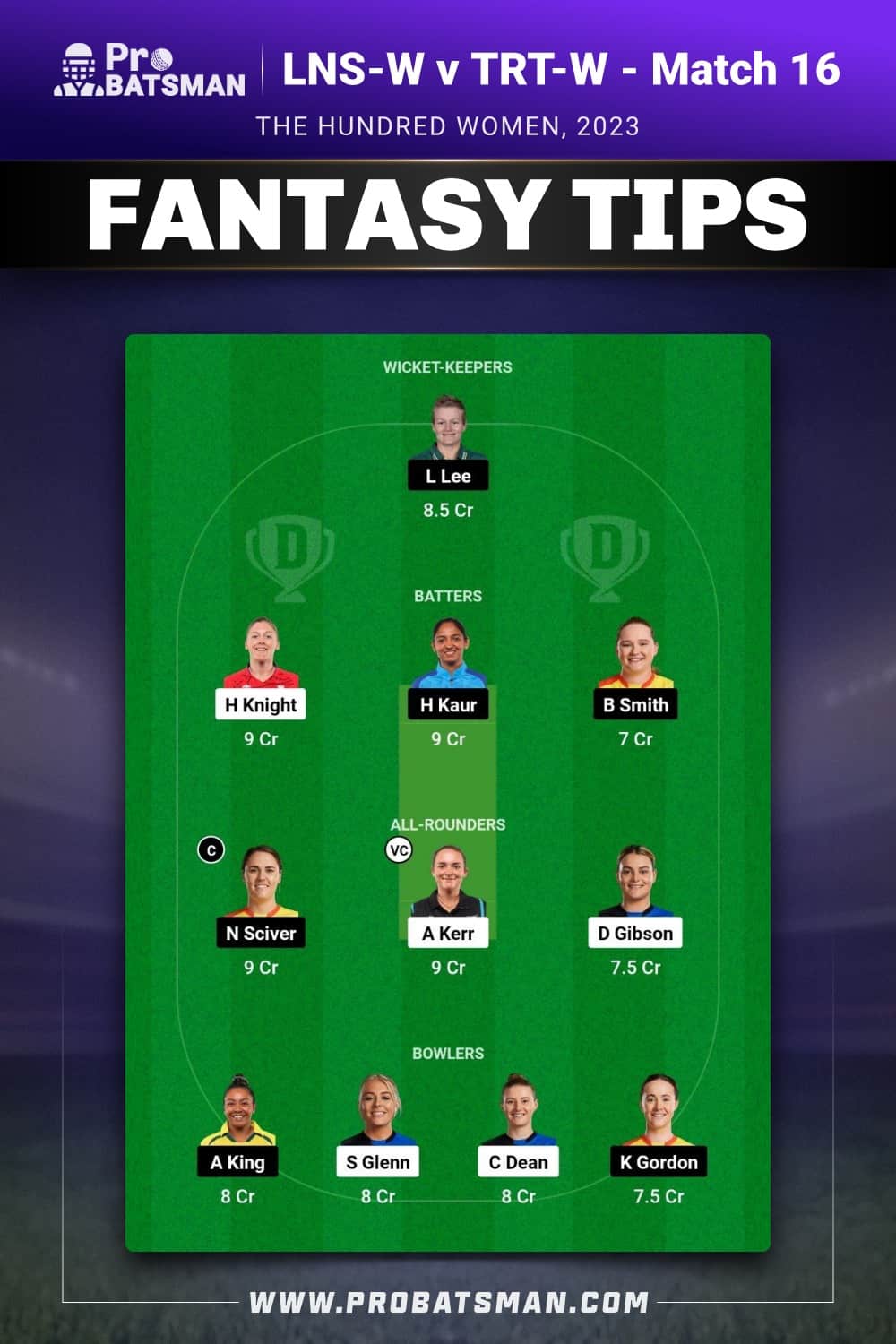LNS-W vs TRT-W Dream11 Prediction - Fantasy Team 1 LNS-W vs TRT-W Dream11 Prediction - Fantasy Team 1