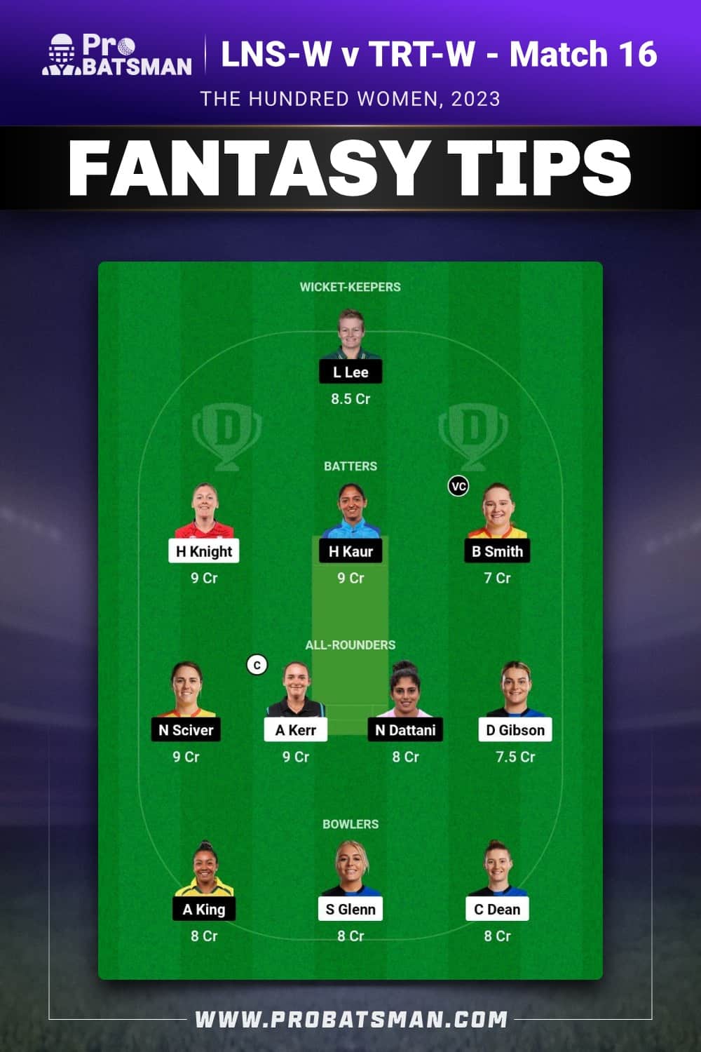 LNS-W vs TRT-W Dream11 Prediction - Fantasy Team 1 LNS-W vs TRT-W Dream11 Prediction - Fantasy Team 1