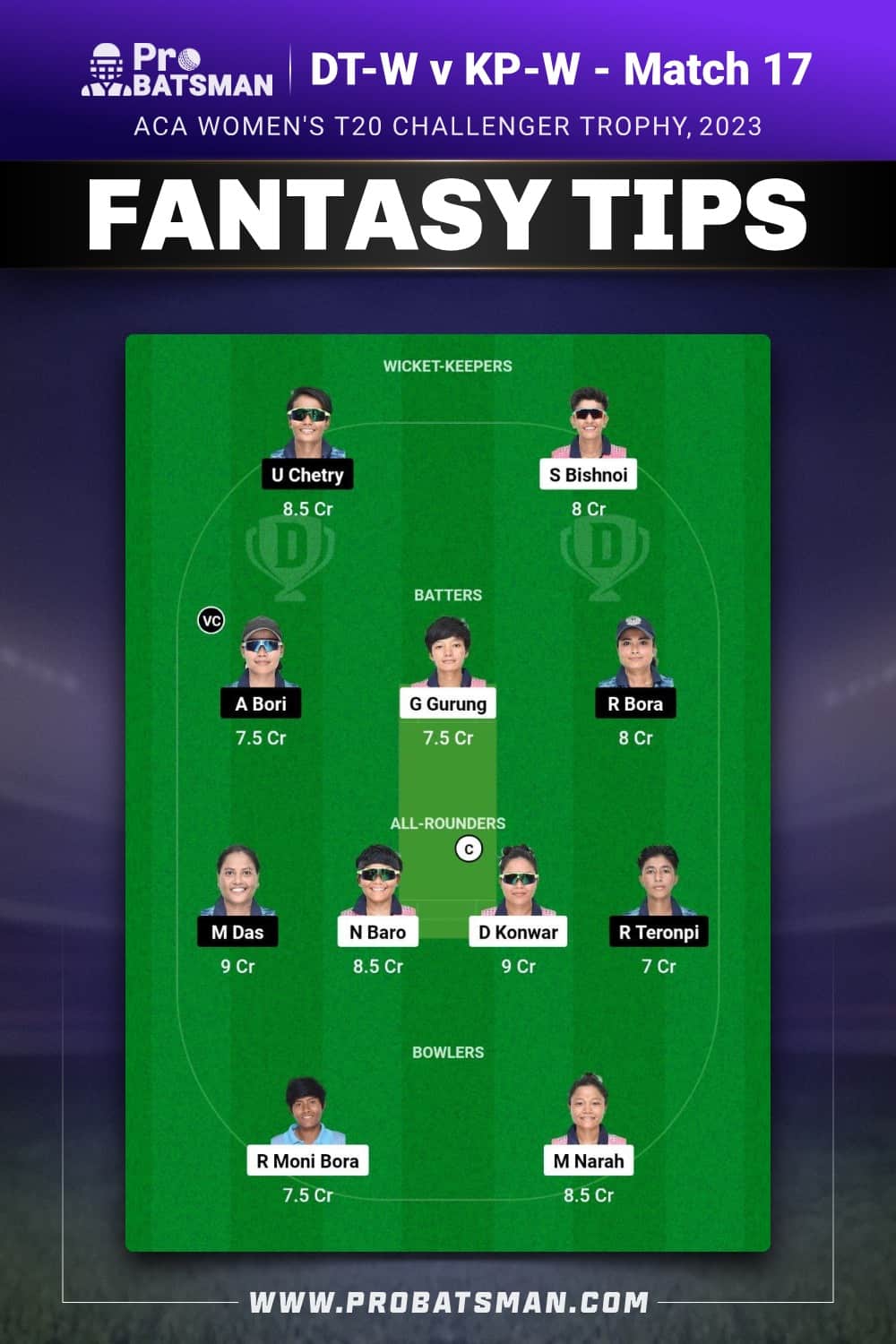 DT-W vs KP-W Dream11 Prediction - Fantasy Team 2 DT-W vs KP-W Dream11 Prediction - Fantasy Team 2