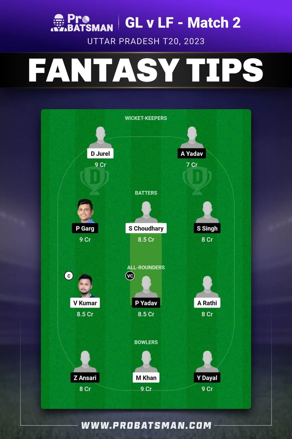 GL vs LF Dream11 Prediction - Fantasy Team 2 GL vs LF Dream11 Prediction - Fantasy Team 2