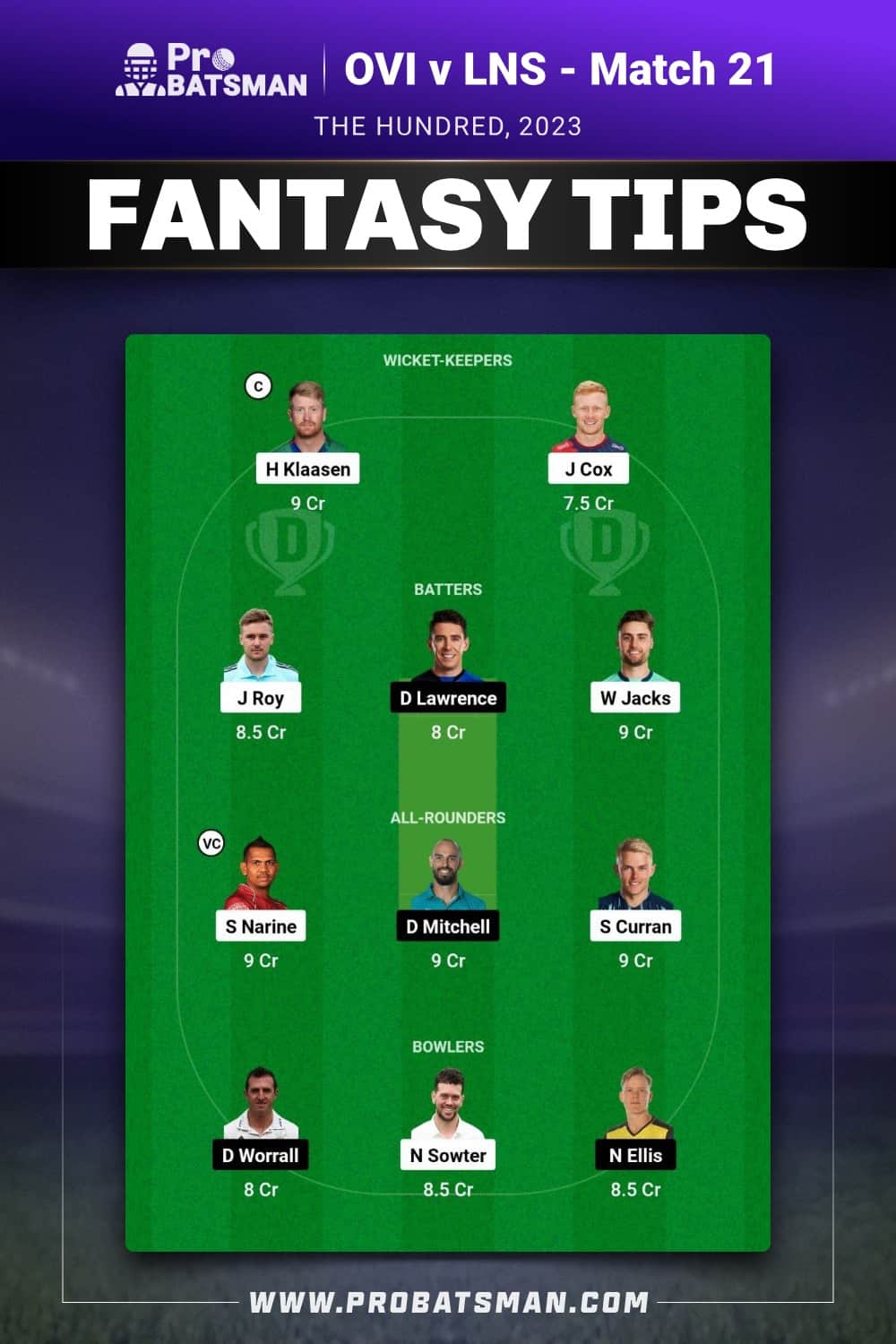 OVI vs LNS Dream11 Prediction - Fantasy Team 2