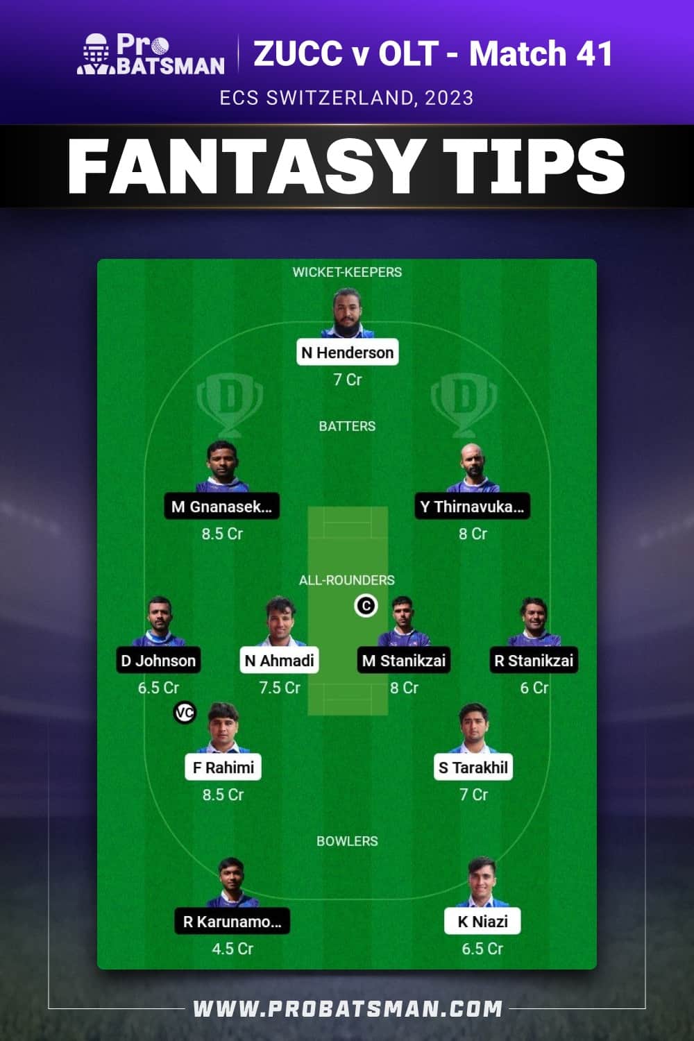 ZUCC vs OLT Dream11 Prediction - Fantasy Team 1 ZUCC vs OLT Dream11 Prediction - Fantasy Team 1