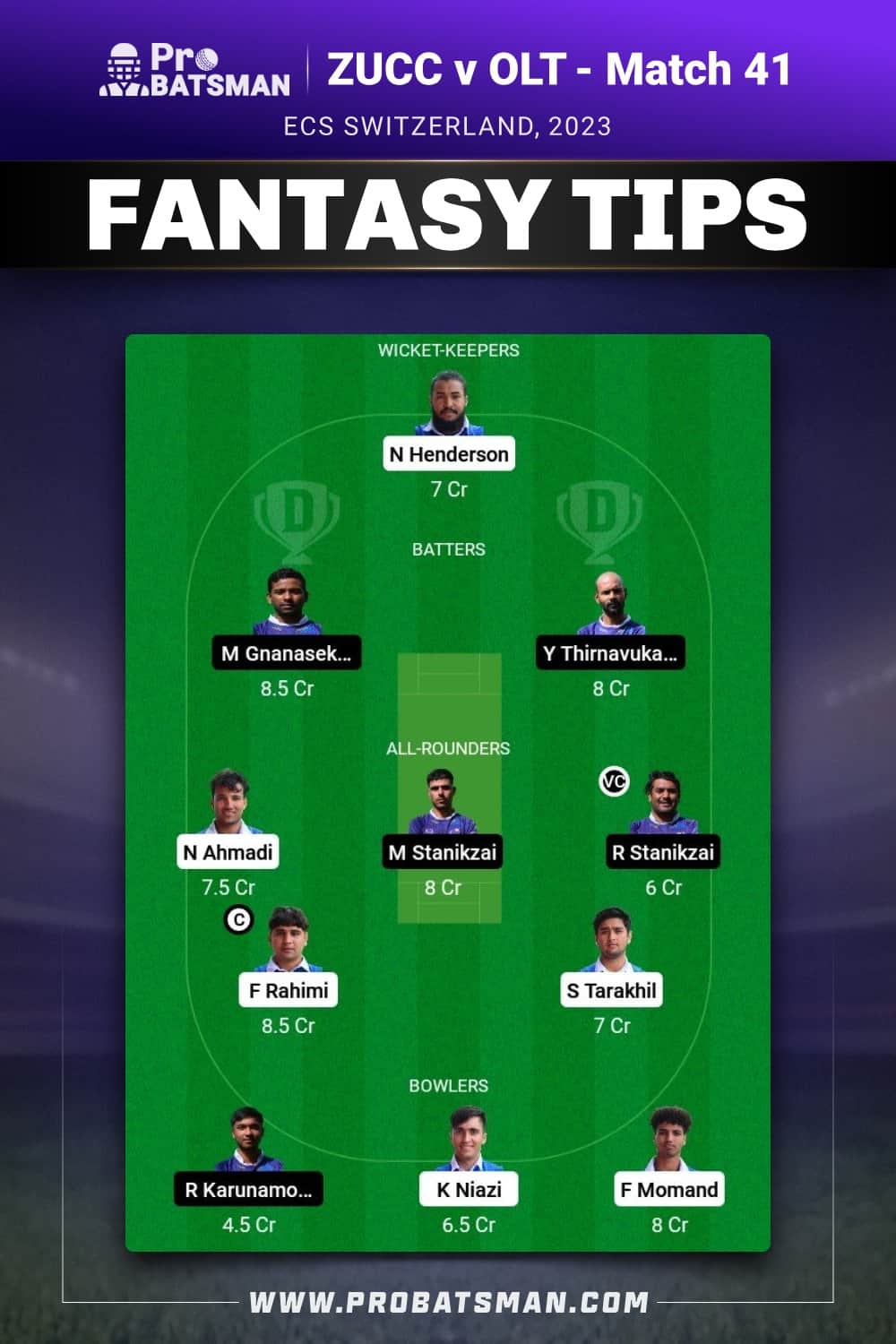ZUCC vs OLT Dream11 Prediction - Fantasy Team 2 ZUCC vs OLT Dream11 Prediction - Fantasy Team 2