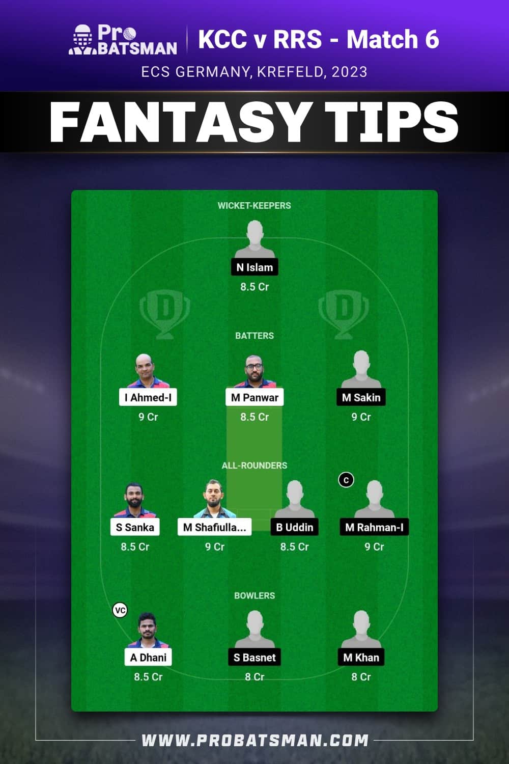 KCC vs RRS Dream11 Prediction - Fantasy Team 2 KCC vs RRS Dream11 Prediction - Fantasy Team 2